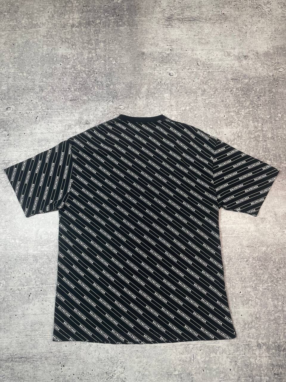 Balenciaga SS18 Balenciaga AOP Monogram Striped Logo Tee T-Shirt Y2K Size US XS / EU 42 / 0 - 4 Thumbnail