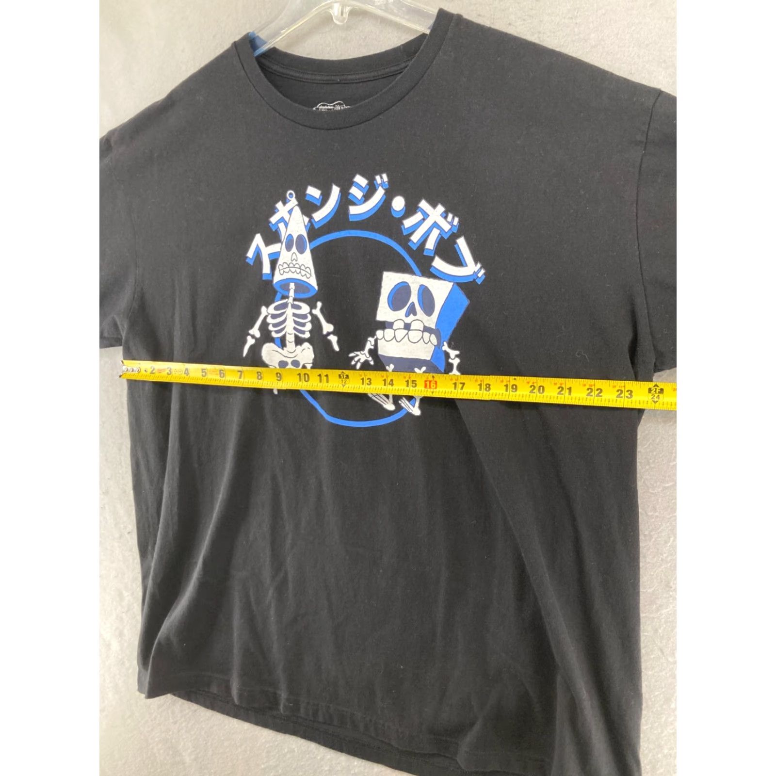 Vintage SpongeBob SquarePants Mens TShirt 2XL Black Skeleton Shirt Adults 2XL Cartoon Halloween Mens Size US XXL / EU 58 / 5 - 3 Thumbnail