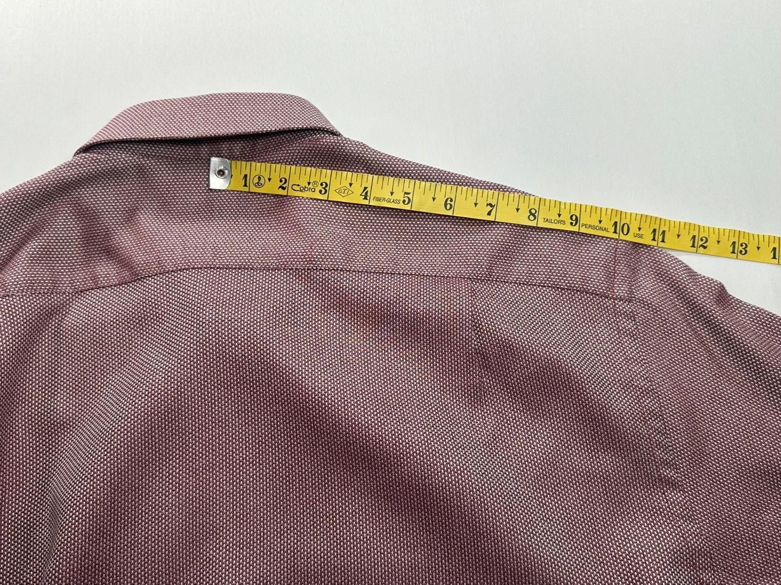 Other Hammer Made Pin Check Cotton Button Up Red Mens L 16.5 Size US L / EU 52-54 / 3 - 6 Thumbnail