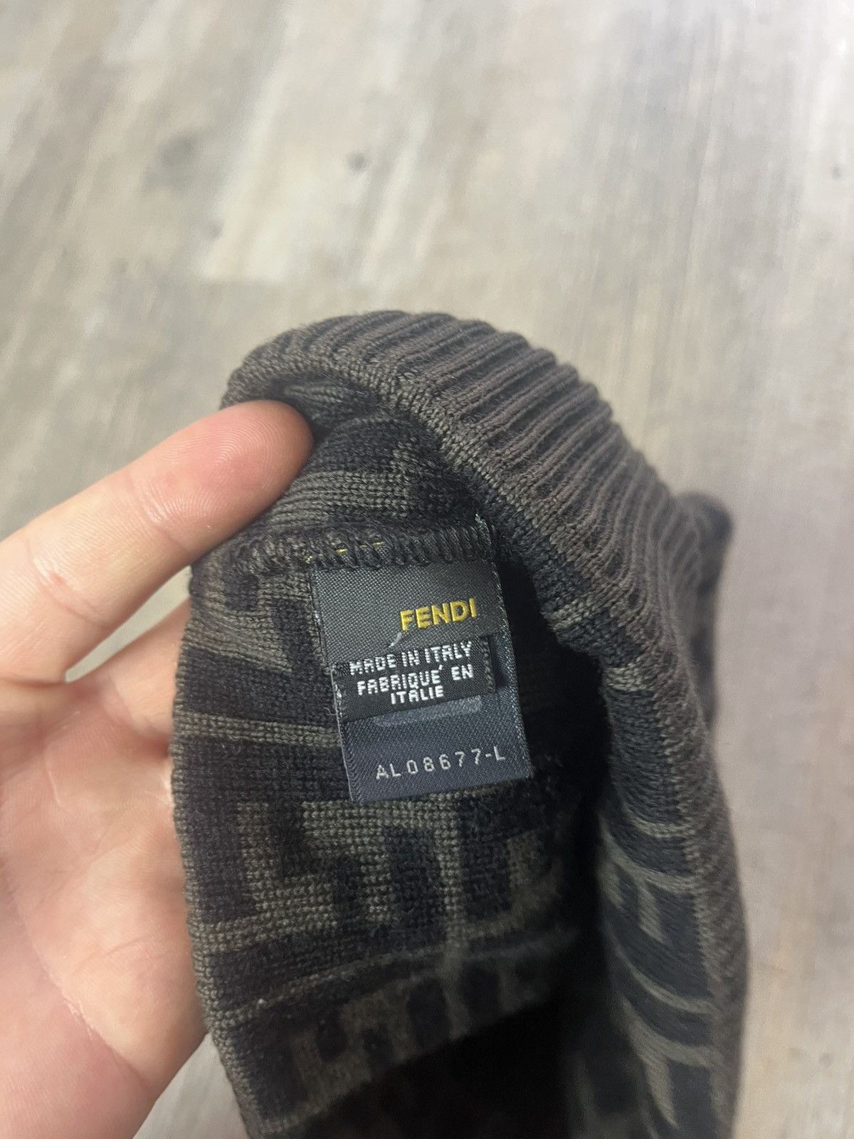 Fendi Fendi green khaki brown and black on brown monogram beanie Size ONE SIZE - 3 Thumbnail