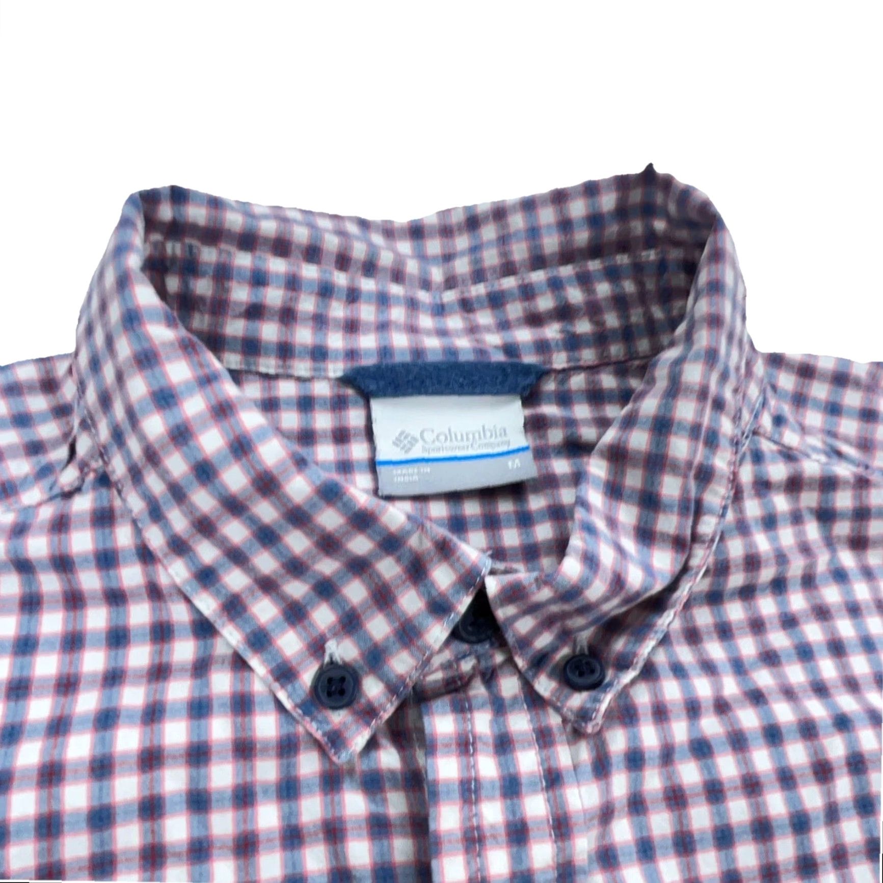 Vintage Columbia Shirt Men XL Blue Plaid Button-Up Pocket Casual Workwear Winter Summer Fall Spring Short Sleeve Pattern Classic Outdoor Size 46R - 4 Thumbnail