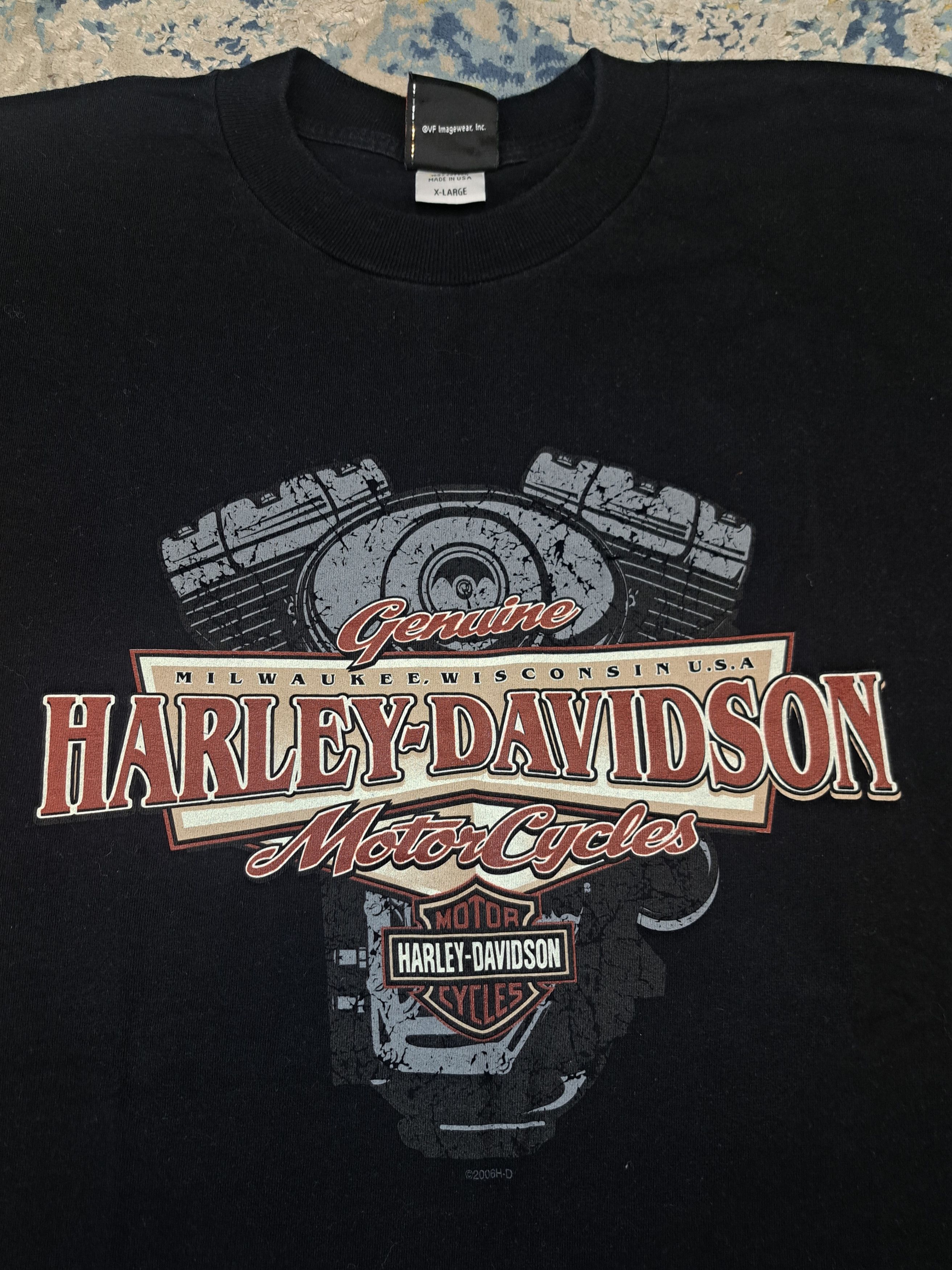 Harley Davidson Vintage 2006 Harley Davidson Big Eagle Tee Motorcycle Size US XL / EU 56 / 4 - 4 Thumbnail