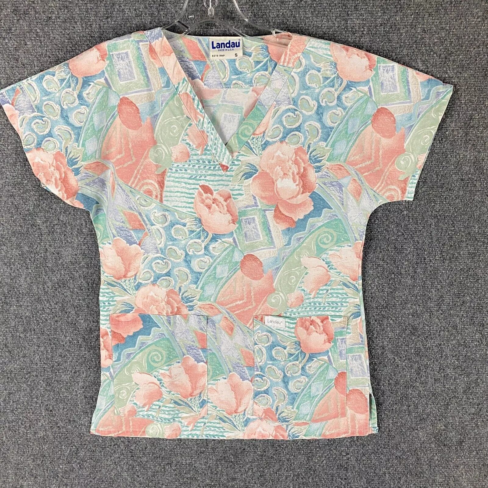 Vintage Vintage Landau Scrubs Top Women's Small Medical Floral Size S / US 4 / IT 40 - 1 Thumbnail