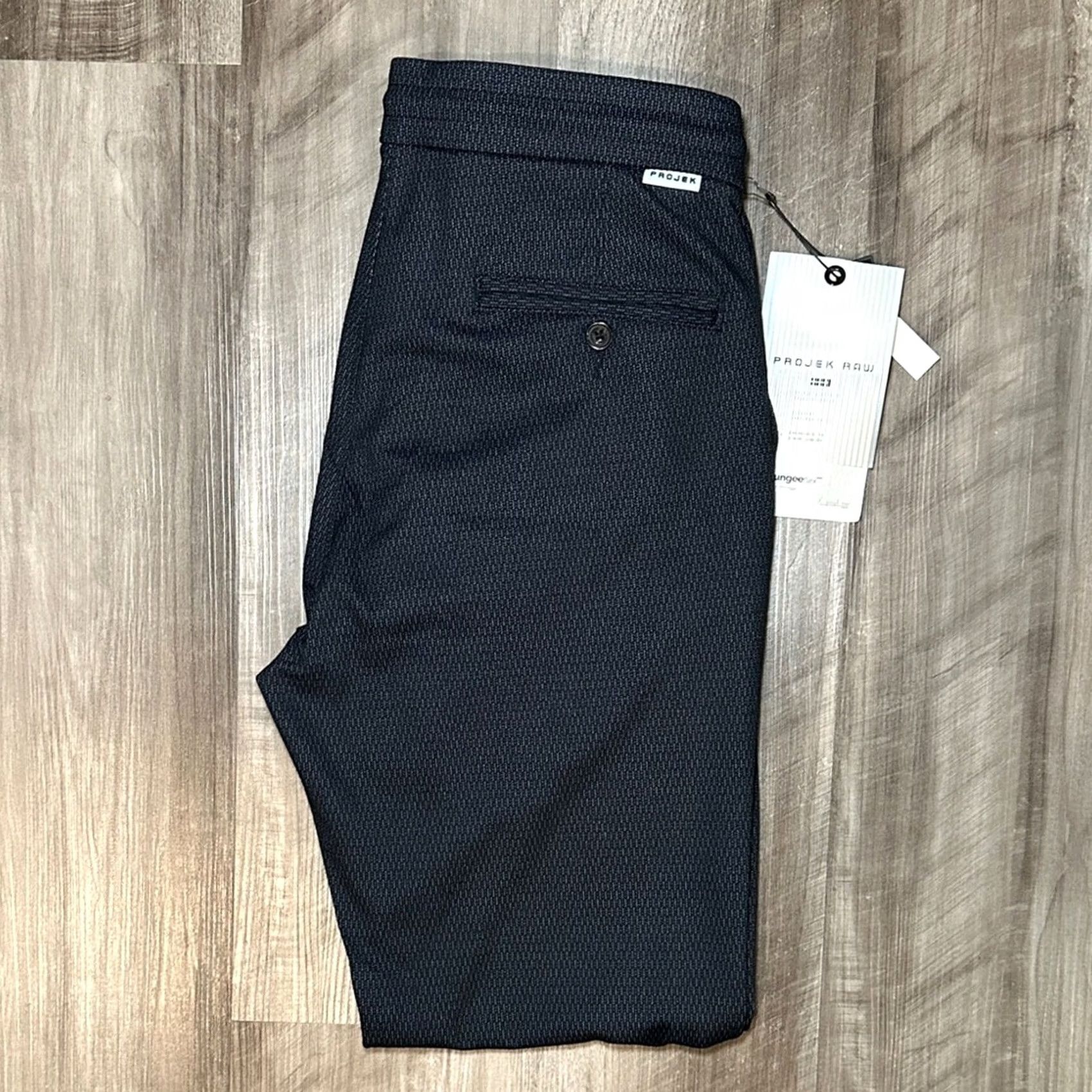 Vintage Projek Raw Bungee Flex Classic Fit Navy Trouser Pants - 31 Men Chino 30in Inseam Navy Blue Brand: Projek Raw (NWT) Size US 31 - 2 Thumbnail