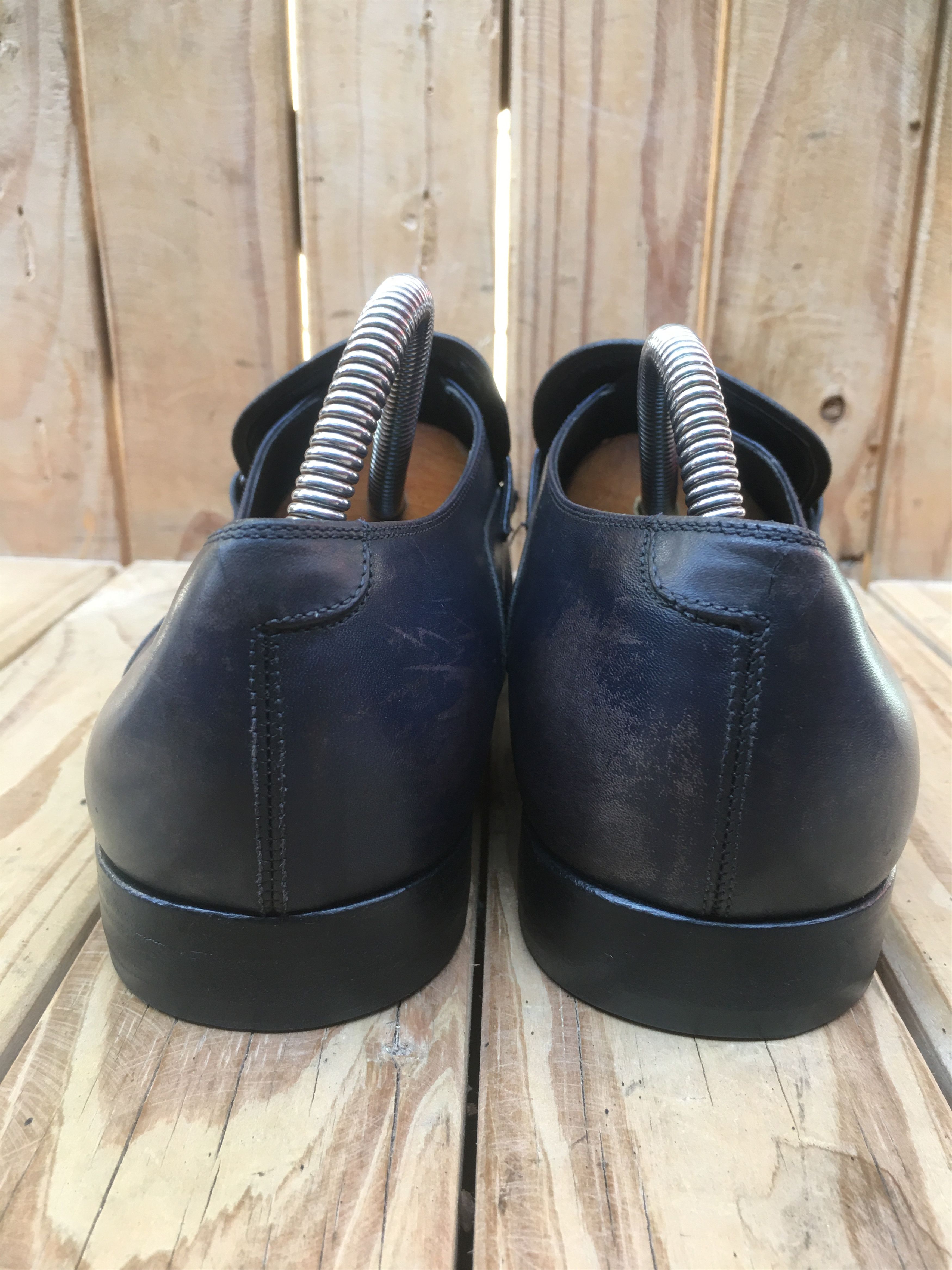 Salvatore Ferragamo Salvatore Ferragamo dark blue Leather shoes Sz USA 7.5 EEE Size US 7.5 / EU 40-41 - 7 Thumbnail