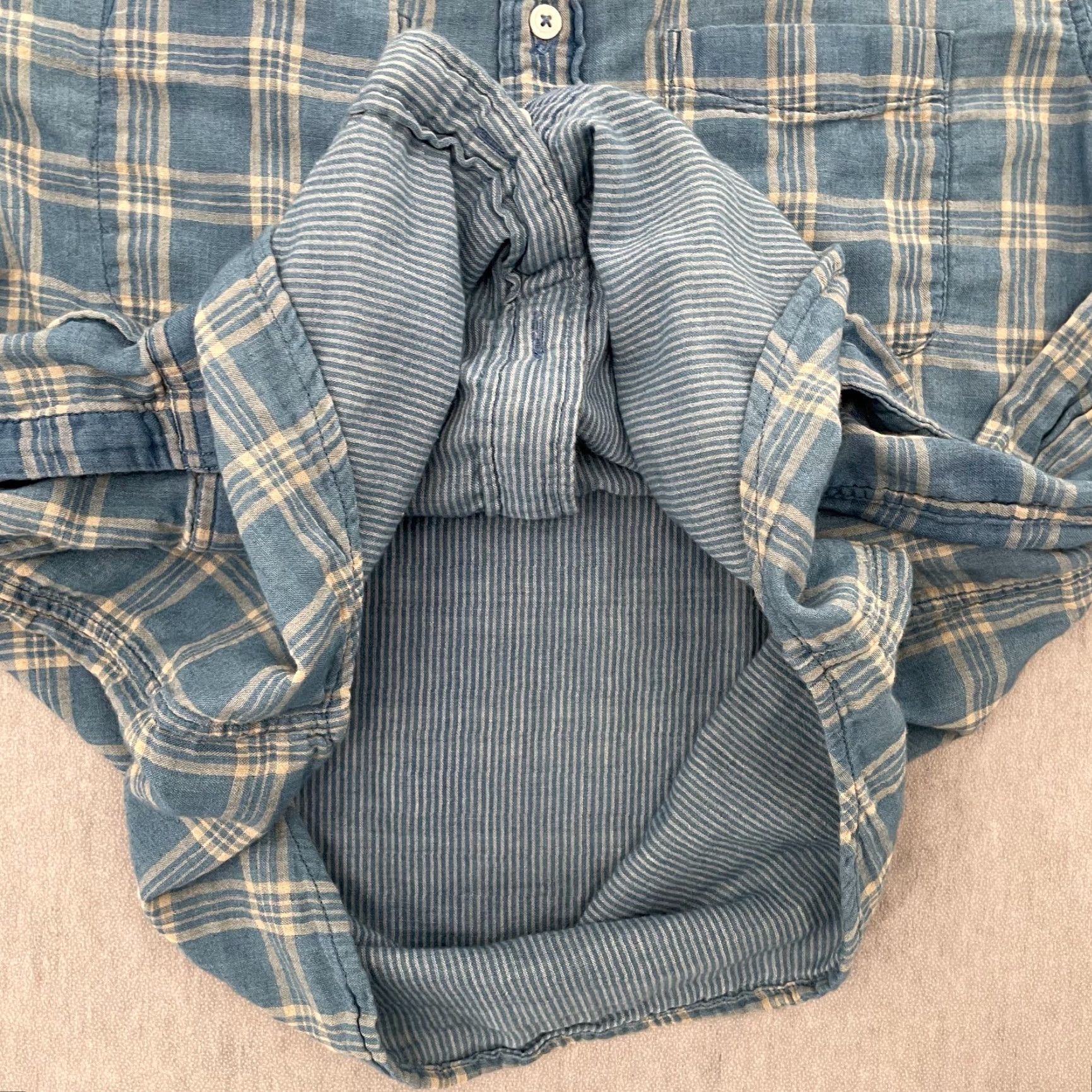 Faherty Faherty Shirt Adult Small Blue Reversible Button Up Long Sleeve Flannel Mens S Size US S / EU 44-46 / 1 - 3 Thumbnail