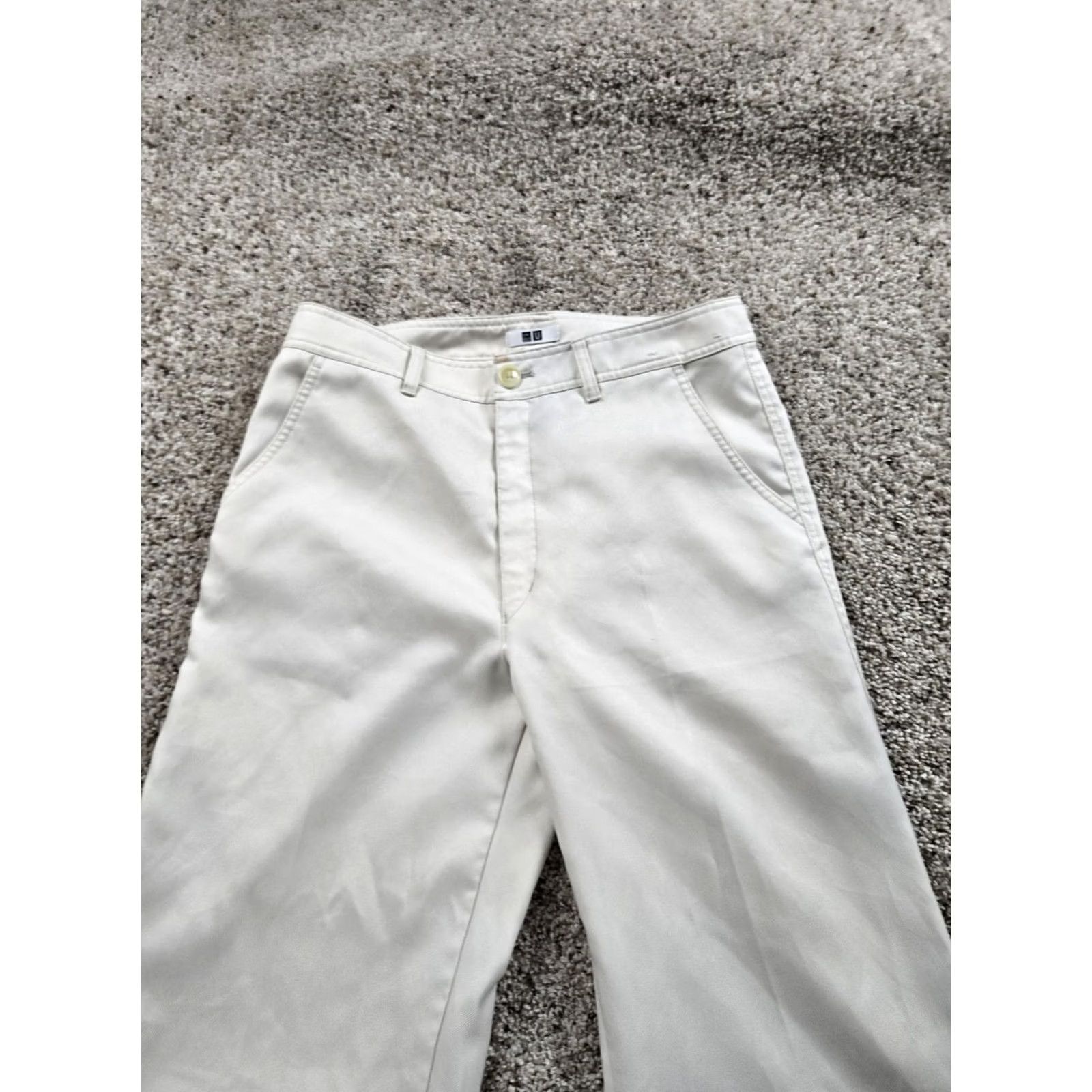 Uniqlo Uniqlo U Chino Pants Womens 8 Beige Wide Leg Twill High Rise 30X32 Pants Size 30" / US 8 / IT 44 - 3 Thumbnail
