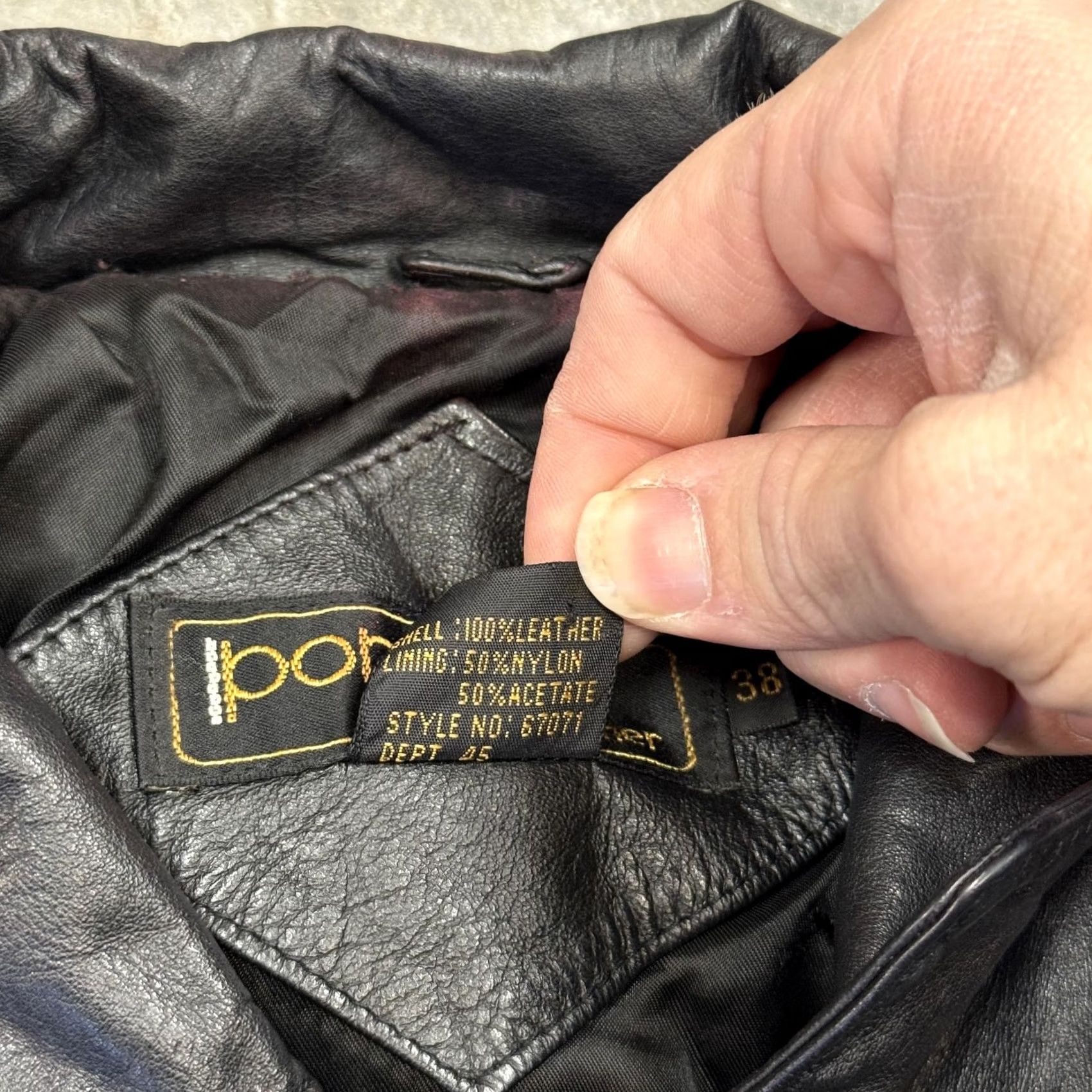Vintage VINTAGE Porsha By Wimer Leather Jacket Mens 38 Black Bomber Moto Korea 80s Size US XXS / EU 40 - 4 Thumbnail