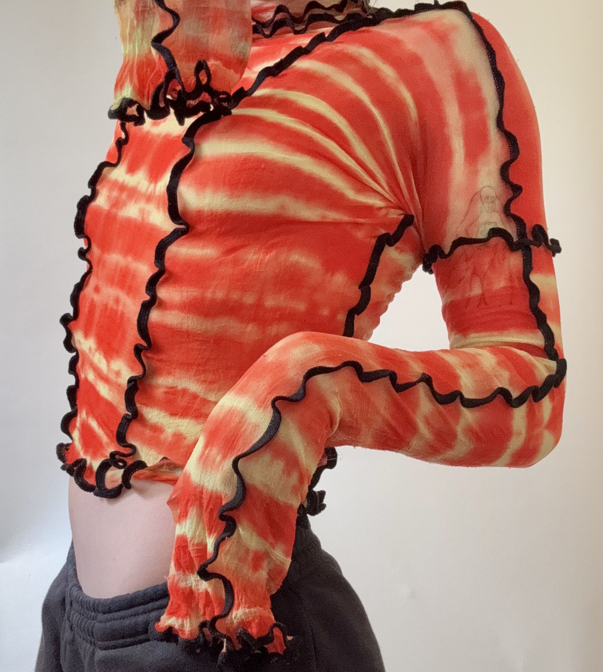 Other Asai Patchwork Tie Dye Stretch Top Size ONE SIZE - 2 Thumbnail
