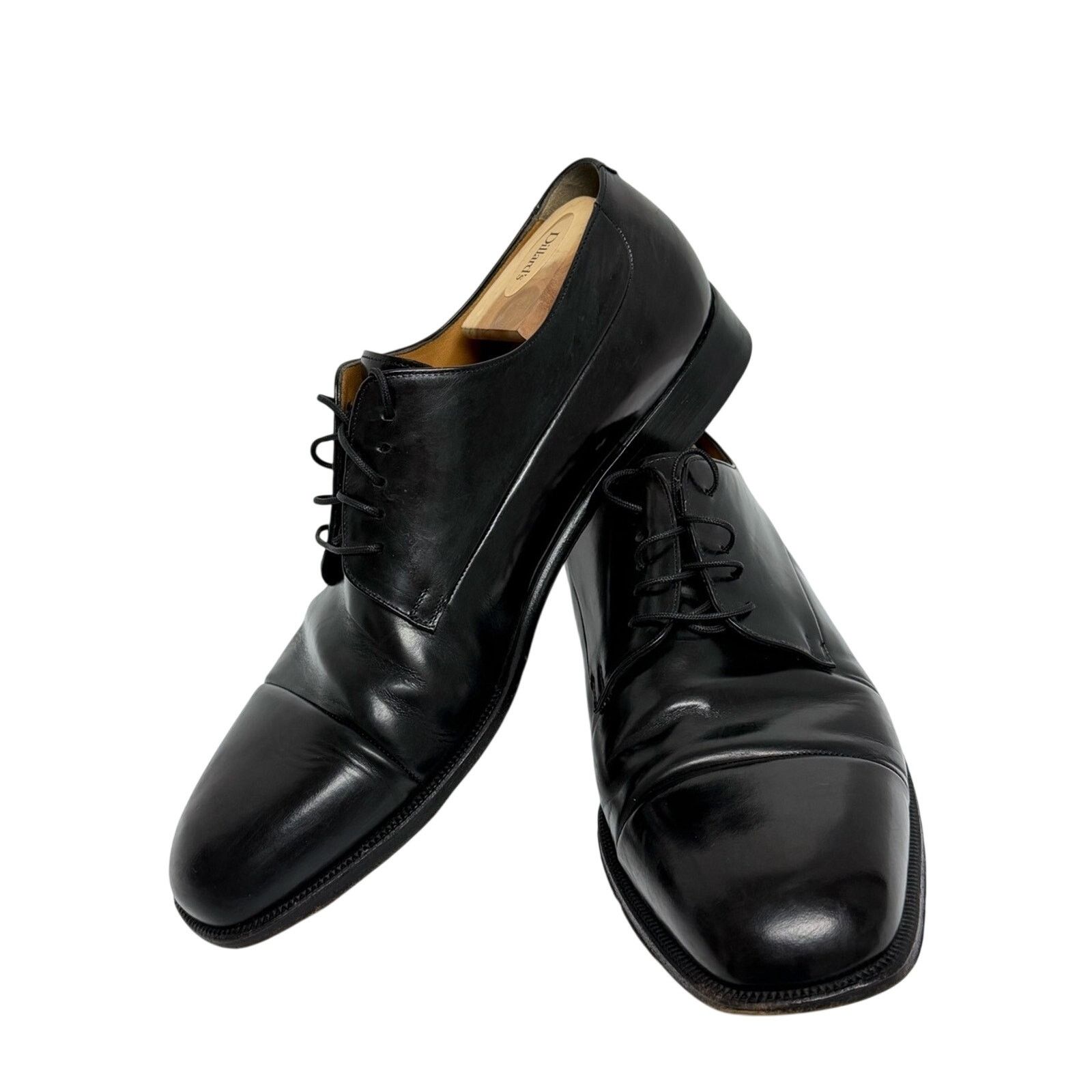 Santoni Santoni Classico Cap Toe Oxford Shoes Mens Pebble Leather Size US 13 / EU 46 - 3 Thumbnail