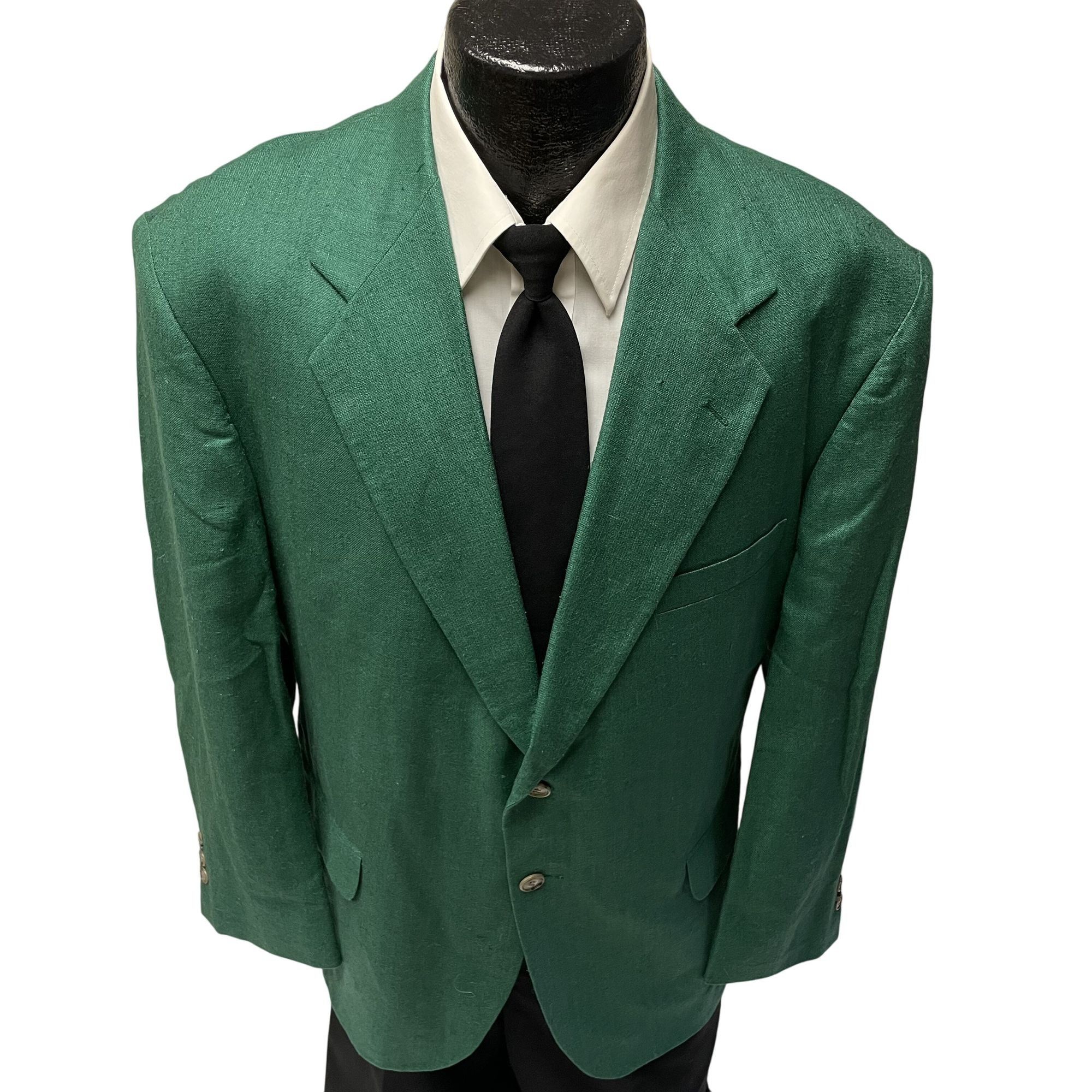 Other Vtg CHRISTMAS GREEN Sport Coat HOLIDAY Silk Linen Jacket Size 44L - 1 Thumbnail