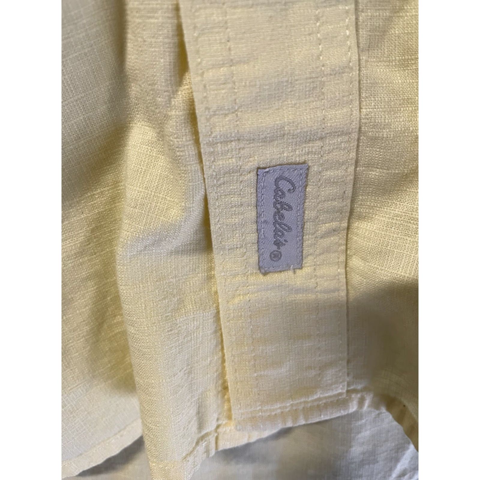 Vintage Cabela's Button-Up Shirt Mens 2XL Short Sleeve Yellow 100% Cotton Made In Peru Summer Vintage? Size US XXL / EU 58 / 5 - 7 Thumbnail