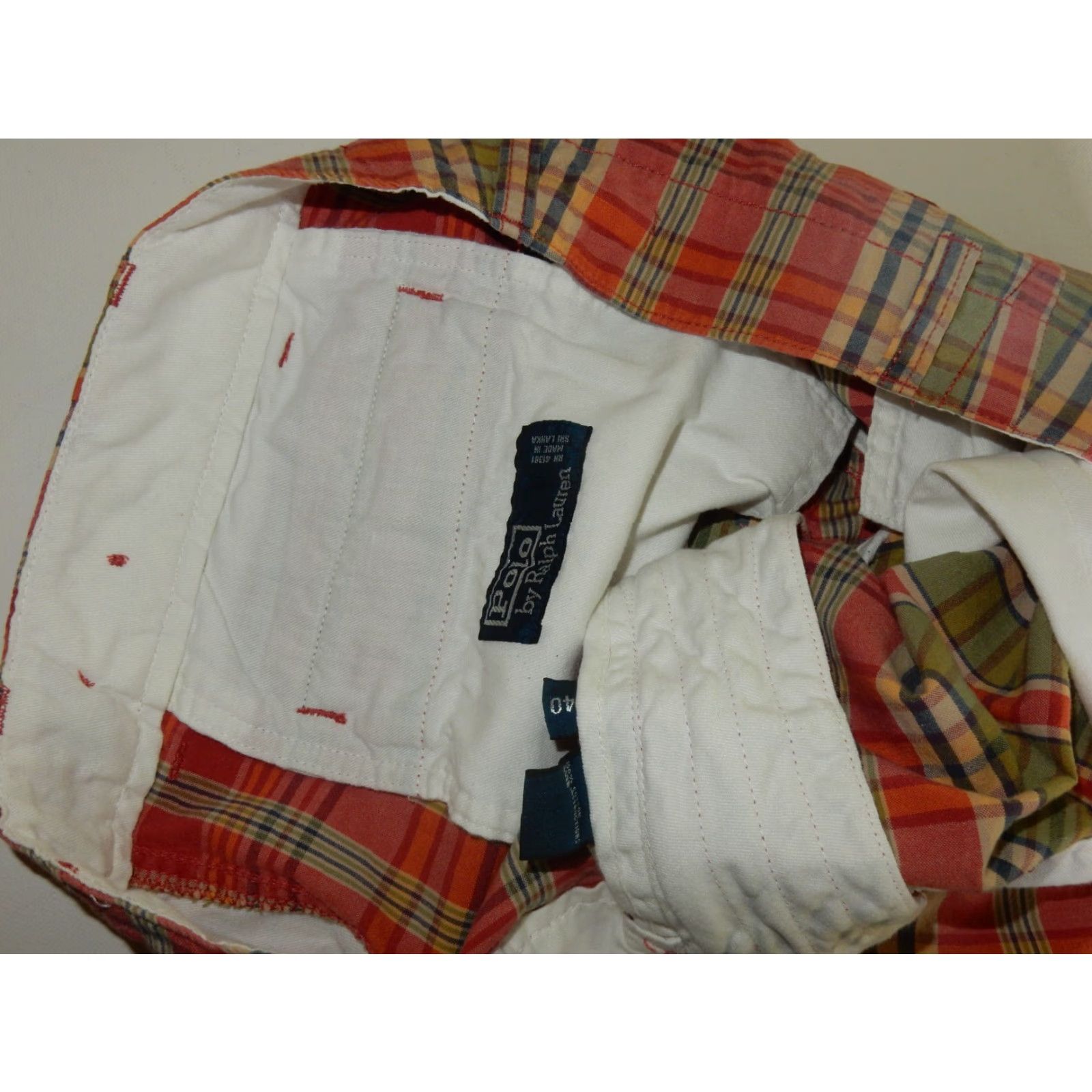 Polo Ralph Lauren VINTAGE Polo Ralph Lauren Men's Shorts Size 40 Cotton Plaid Chino Flat Front 90s Orange Size US L / EU 52-54 / 3 - 4 Thumbnail