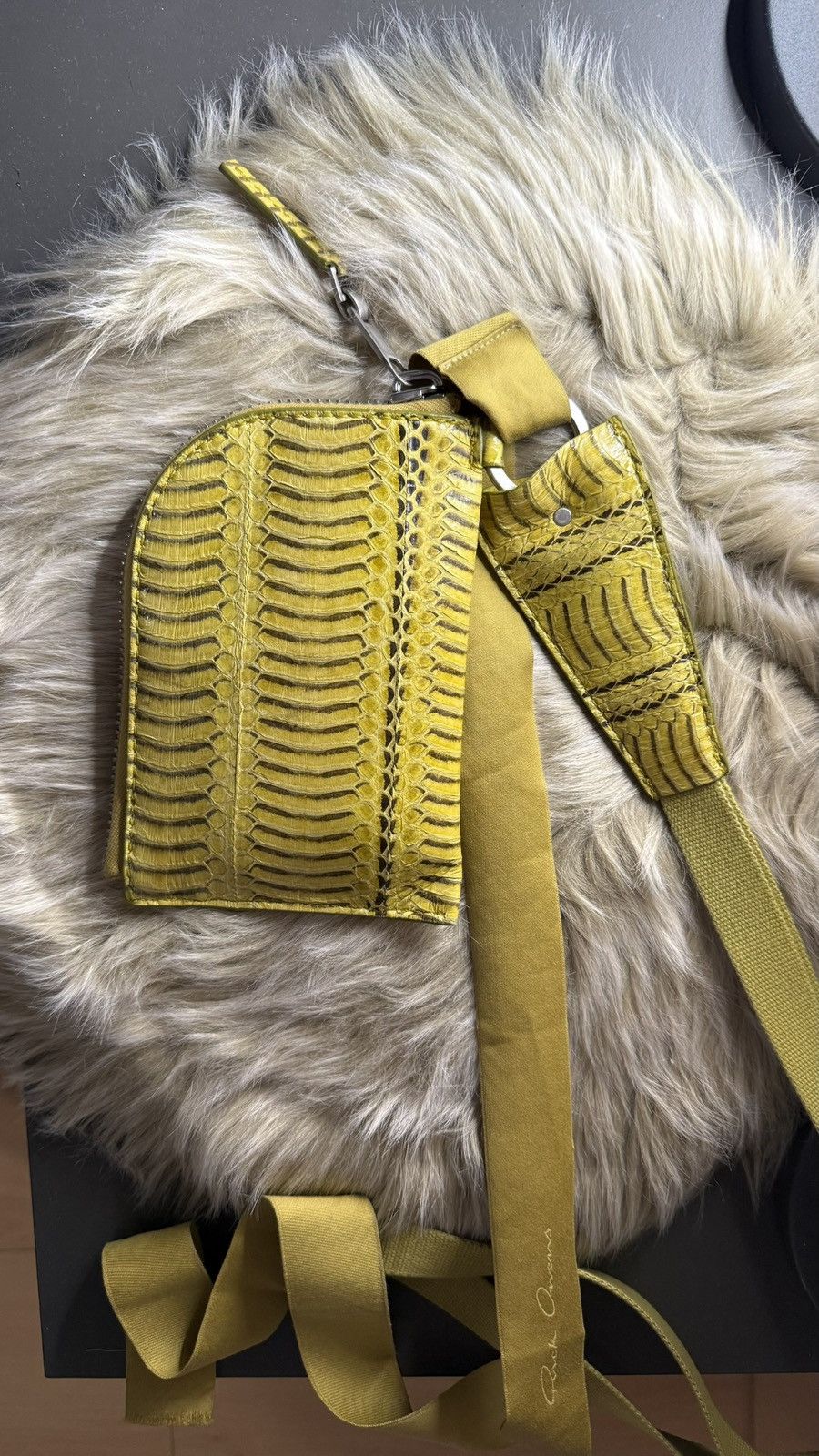 Rick Owens Rare Rick Owens S/S 2018 „Dirt” python neck wallet Size ONE SIZE - 1 Thumbnail