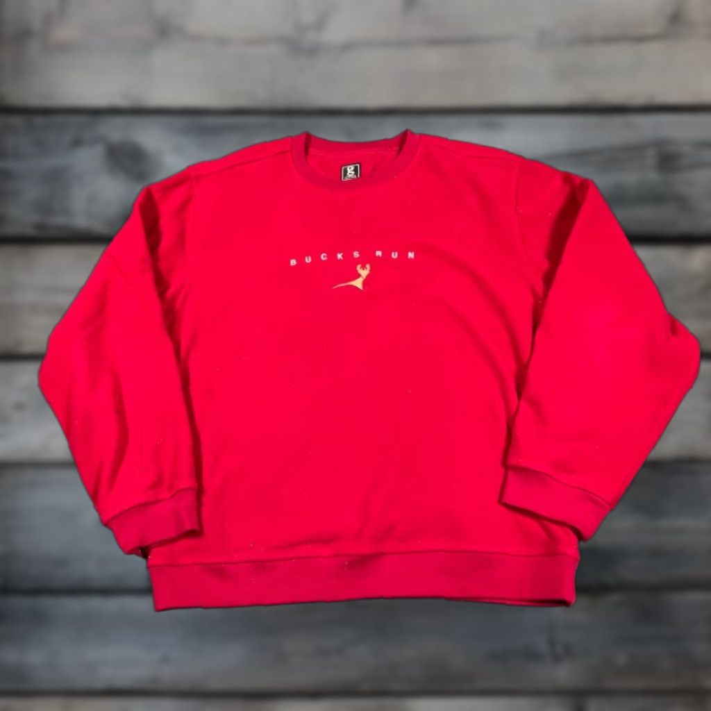 Vintage VTG Bucks Run Golf Course Fleece Sweatshirt Adult Large Red Embroidered Crew Size US L / EU 52-54 / 3 - 1 Thumbnail