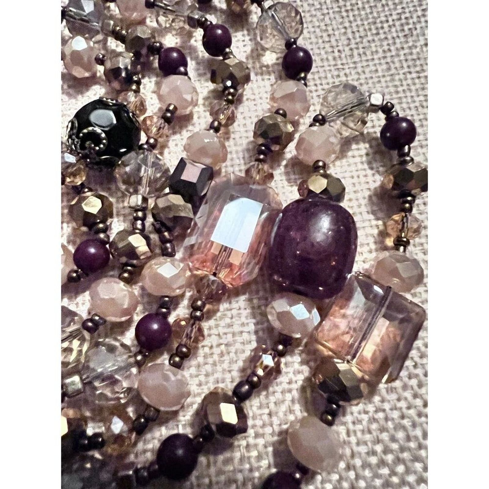 Other Glass Necklace 58” No Clasp Beautiful Colors Size ONE SIZE - 3 Thumbnail