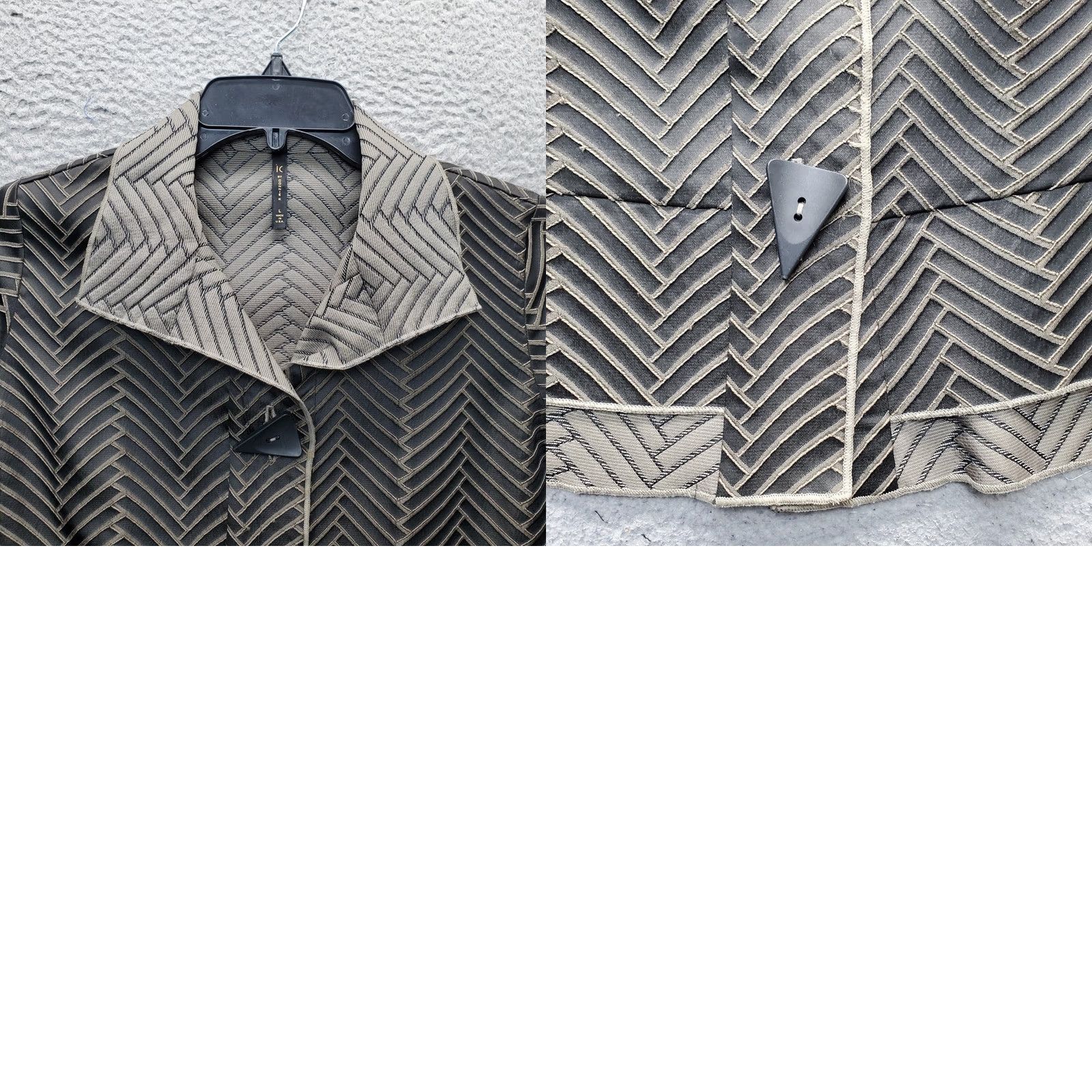 Triangl IC by Connie K Jacket Womens L Multicolor Geometric Comfort Triangle Buttons USA EUC Shirt Women L Size L / US 10 / IT 46 - 8 Thumbnail
