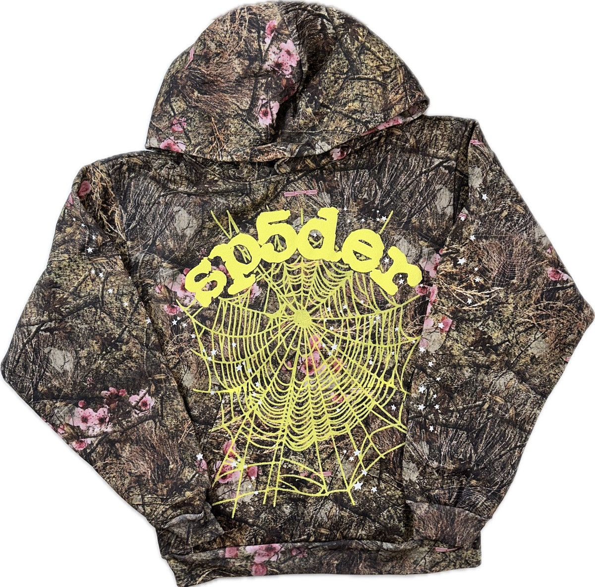 Image of Sp5Der X Real Tree OG Web Hoodie in Camo, Men's (Size Small)