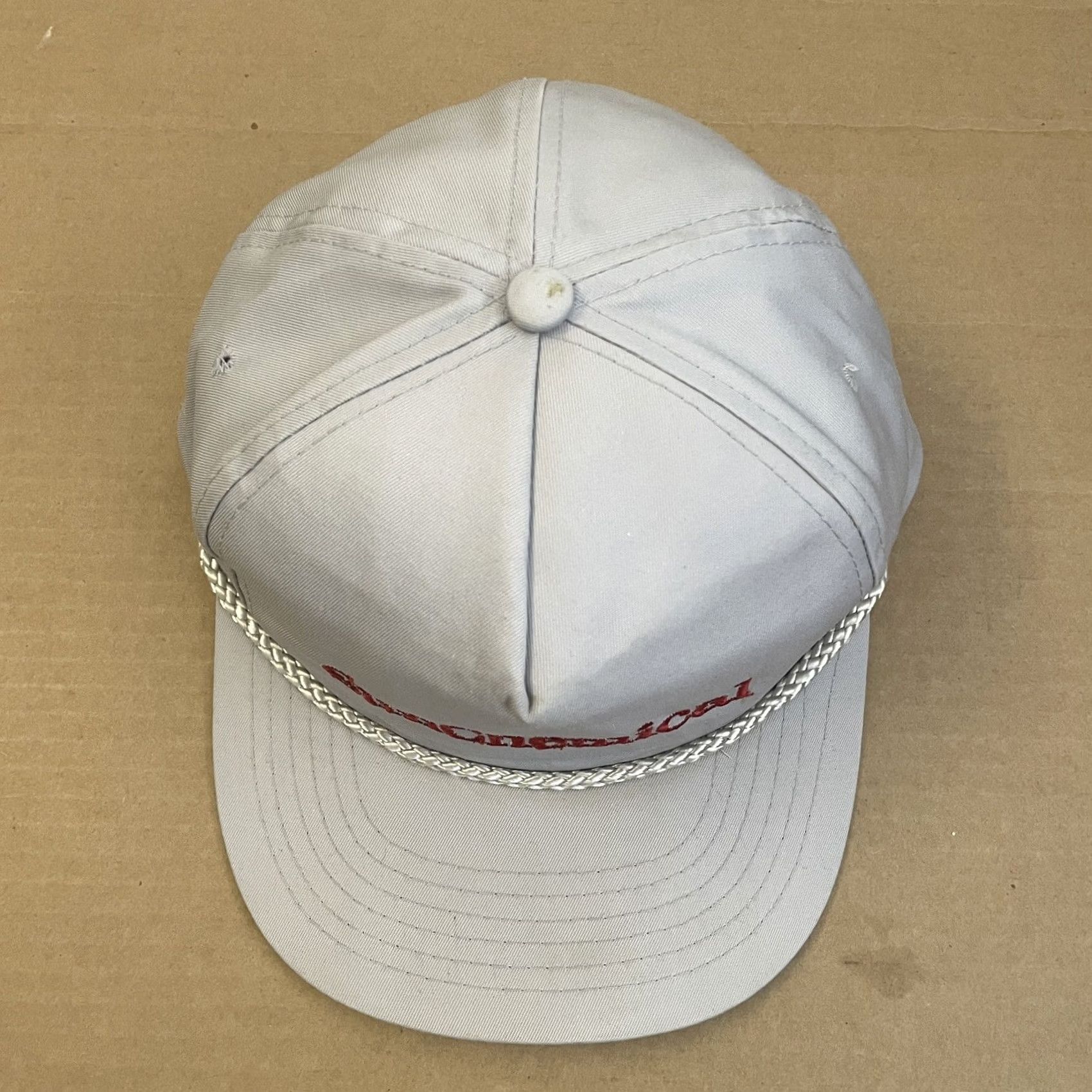 Spell Nike Sun Chemical Hat Cap Snapback Gray Corded Adjustable Logo Spell Out Rope Mens Size ONE SIZE - 5 Thumbnail
