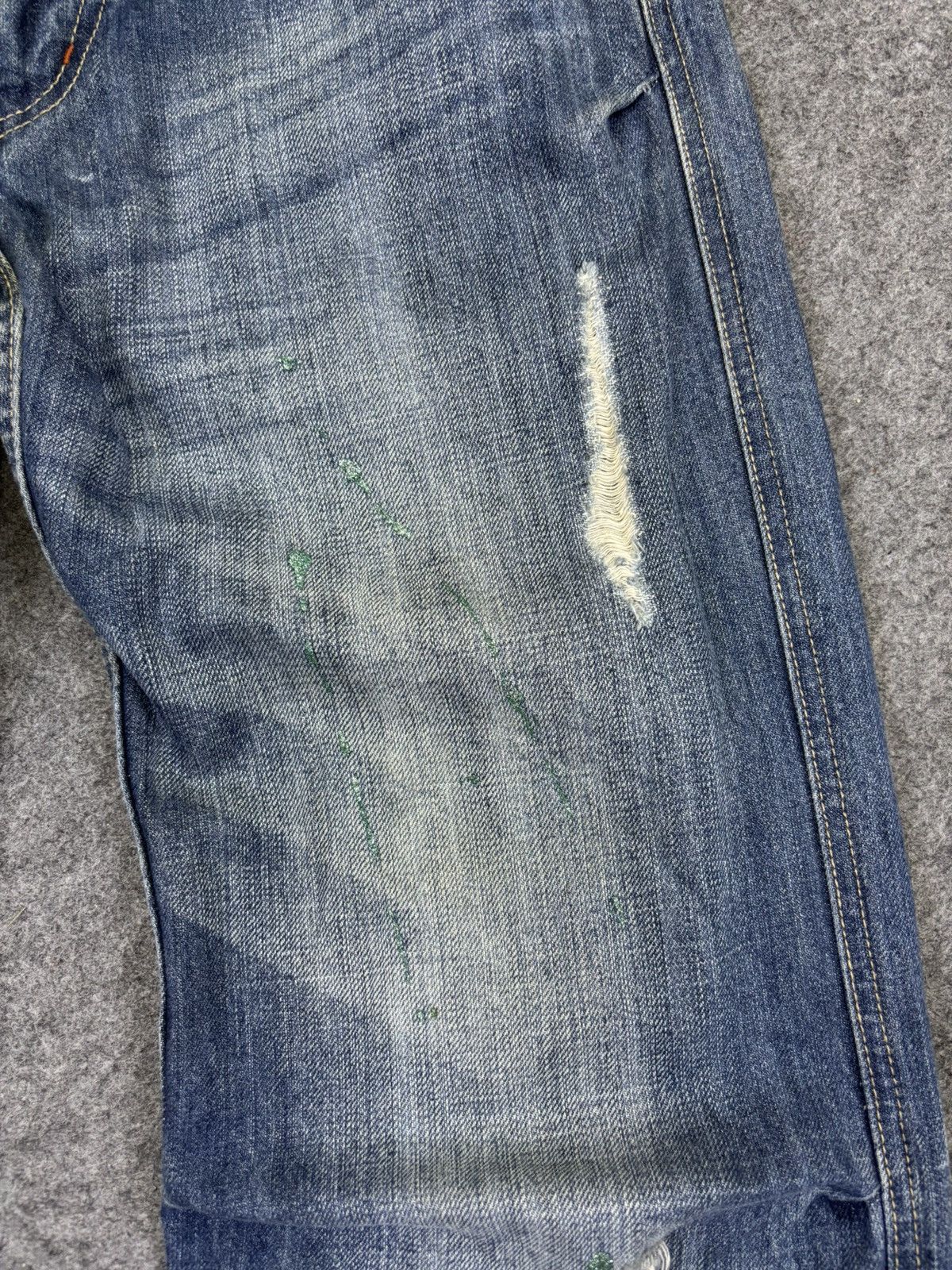 Japanese Brand 💥Flare💥Wild Life Painter Distressed Denim K37 Size US 32 / EU 48 - 7 Thumbnail