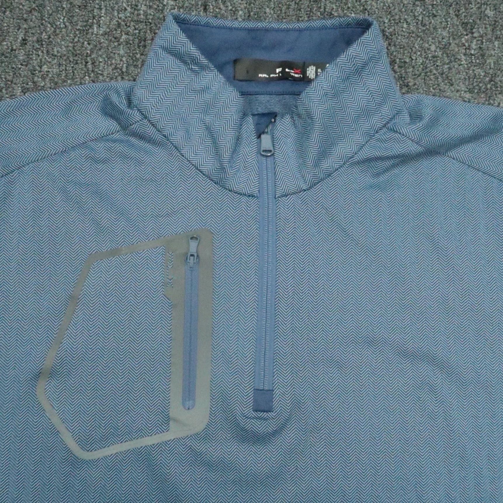 RLX Ralph Lauren RLX Ralph Lauren Pullover Mens XL Blue Herringbone 1/4 Zip Jersey Performance Activewear Casual Sportswear Mens Size US XL / EU 56 / 4 - 2 Thumbnail