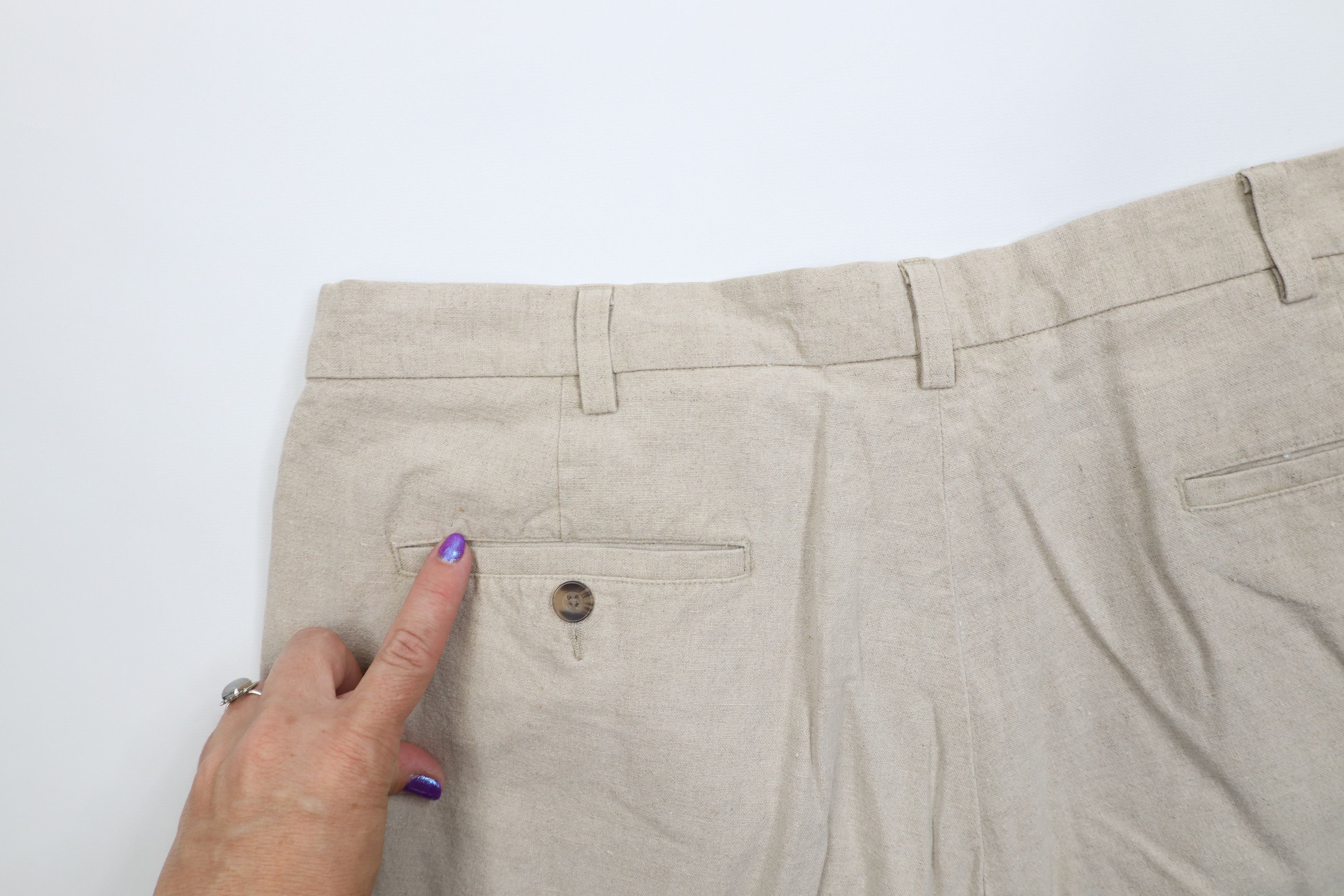 Vintage Vintage 90s Streetwear Linen Blend Wide Leg Chino Pants Size US 38 / EU 54 - 14 Thumbnail