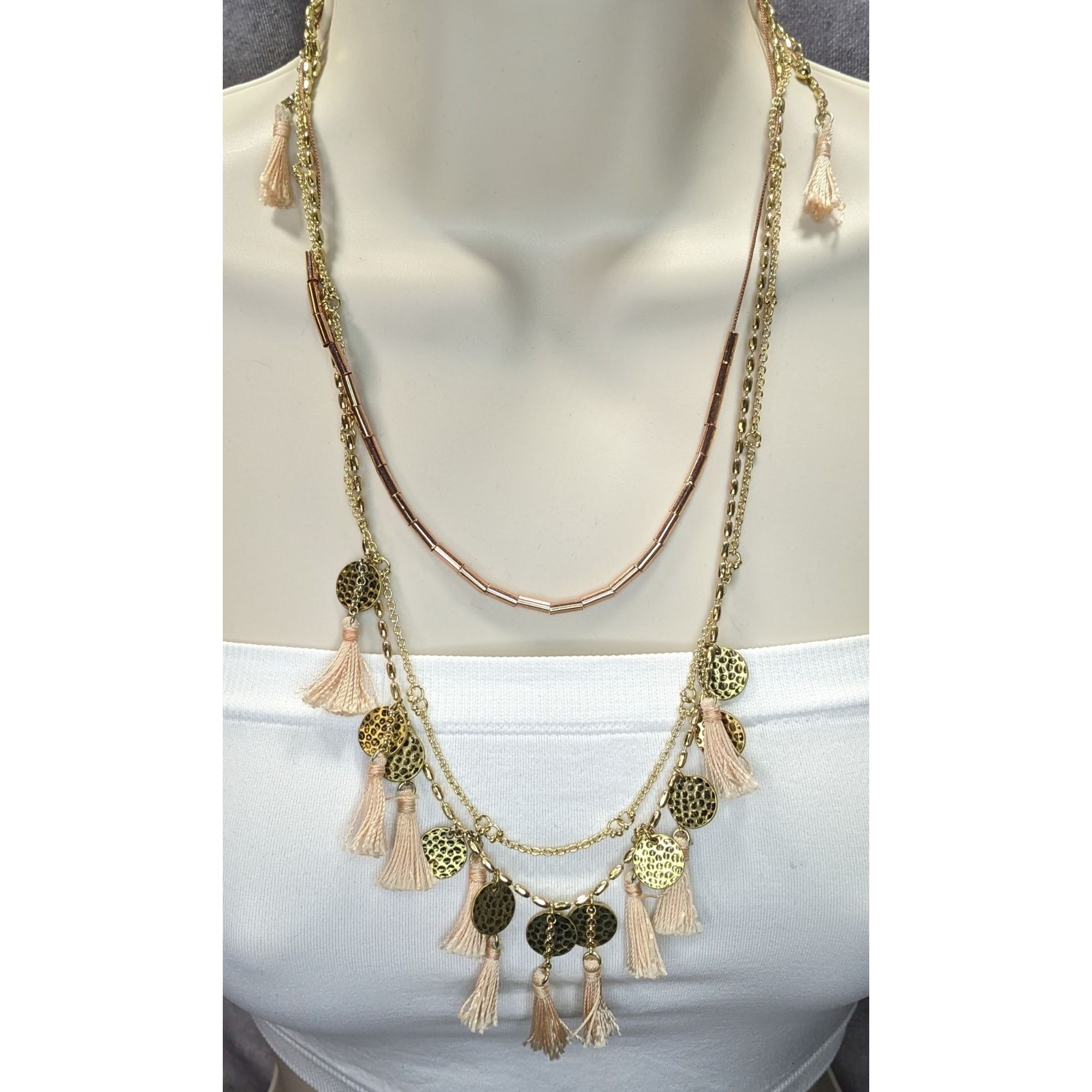 Abercrombie & Fitch Abercrombie & Fitch Preppy Bohemian Gold-Toned Multi-Layer N Size ONE SIZE - 1 Thumbnail
