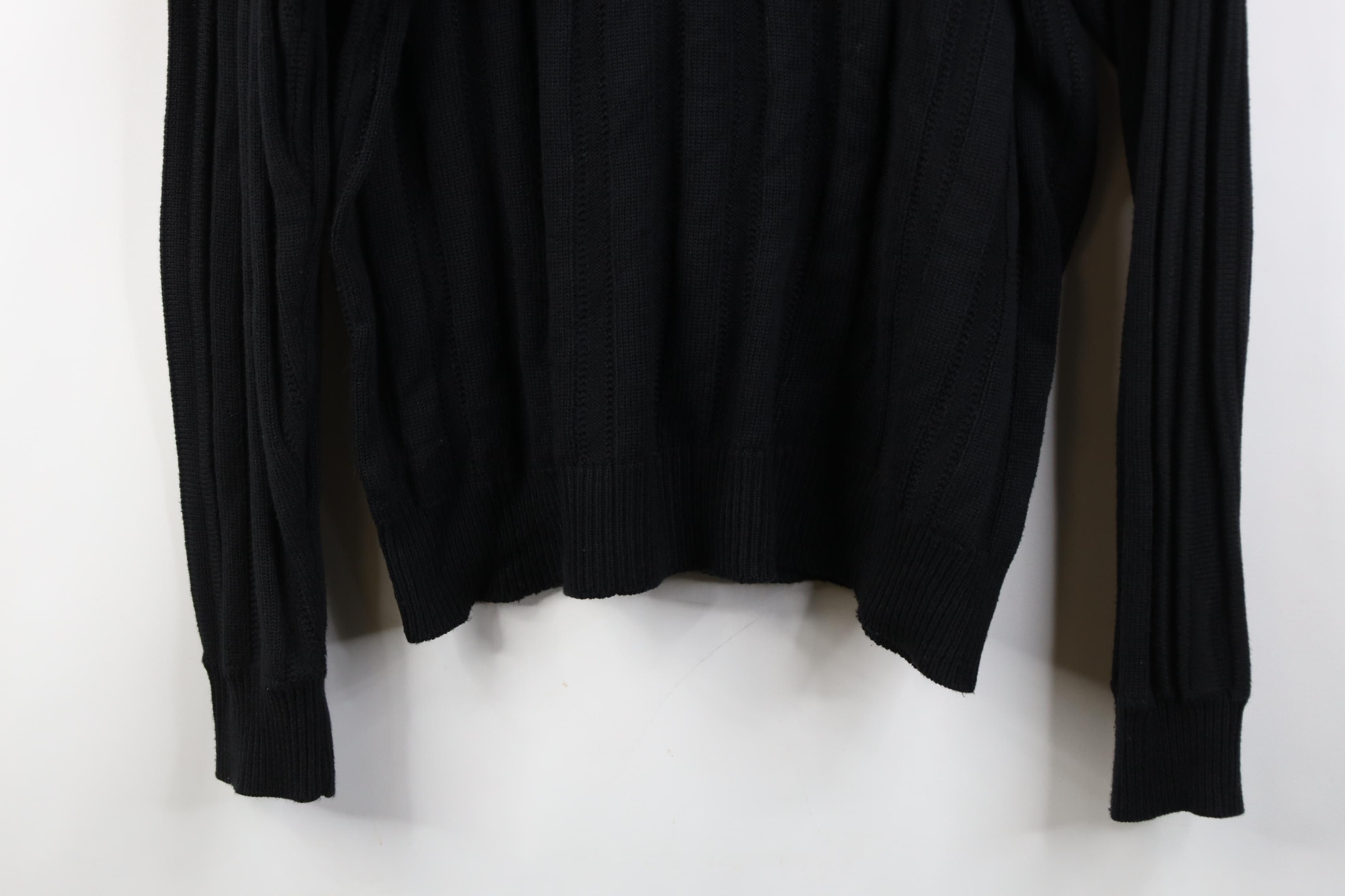 Vintage Vintage 90s Streetwear Ribbed Knit Collared Sweater Black Size US L / EU 52-54 / 3 - 12 Thumbnail