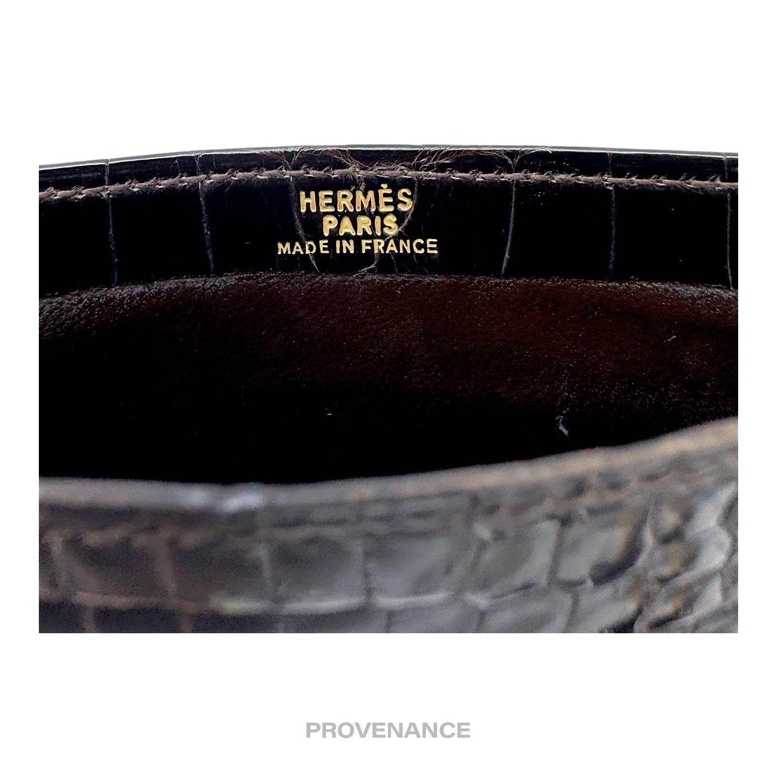 Hermes 🔴 Hermes Note Card Wallet - Chocolate Brown Crocodile Size ONE SIZE - 7 Thumbnail