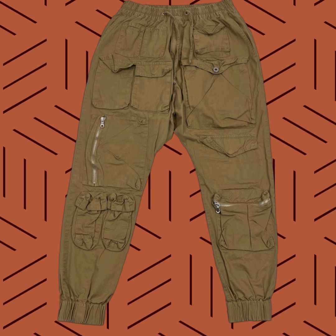 Mostly Heard Rarely Seen Mostly Heard Rarely Seen Cargo Pants Men Small Brown 5-Pocket Utility Pockets Drop Crotch Size US 29 - 1 Thumbnail