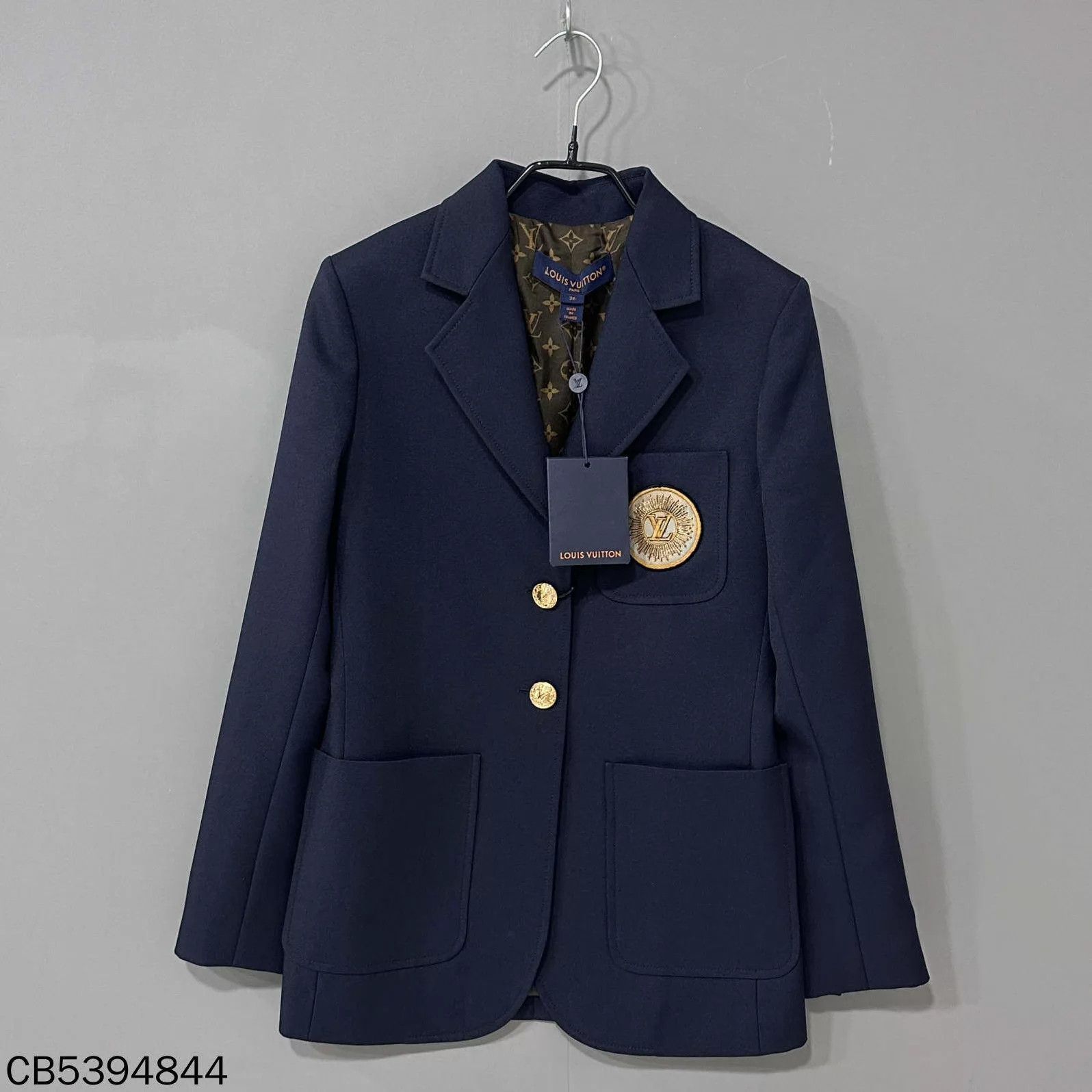 Louis Vuitton LV preppy silk allover print embroidered logo blazer 36 Size XS / US 0-2 / IT 36-38 - 2 Thumbnail