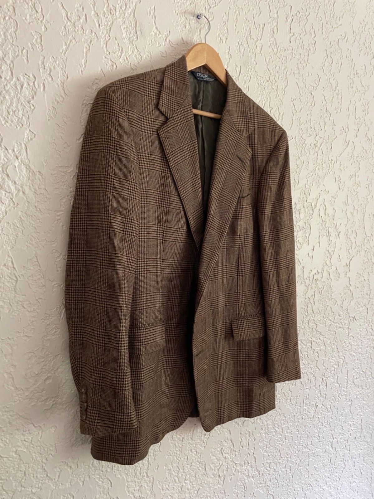 Polo Ralph Lauren 🔥 Polo Ralph Lauren® RARE 80s Glen Plaid Sport Coat Blazer Size 44L - 2 Thumbnail