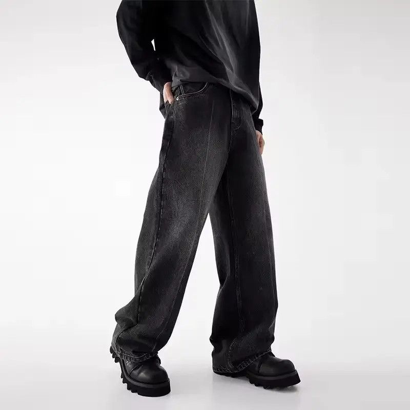 Japanese Brand × Jean Vintage Washed Black Micro Flare Straight Jeans Size US 29 - 3 Thumbnail