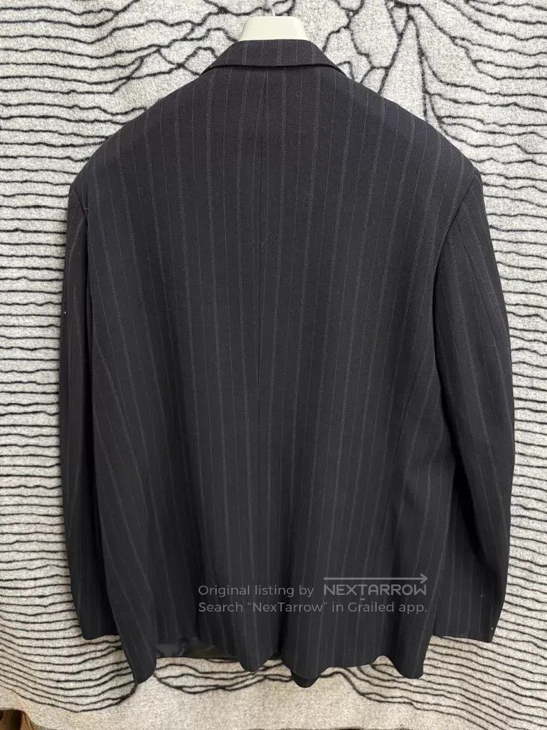 Yohji Yamamoto Yohji Yamamoto size l Thick Wool Stripe Loose blazer Size 38S - 5 Thumbnail