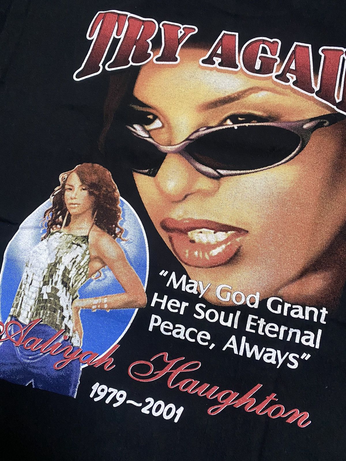 Rap Tees × Vintage Vintage Aaliyah Bootleg Tee Rap 2pac Supreme Size US L / EU 52-54 / 3 - 5 Thumbnail