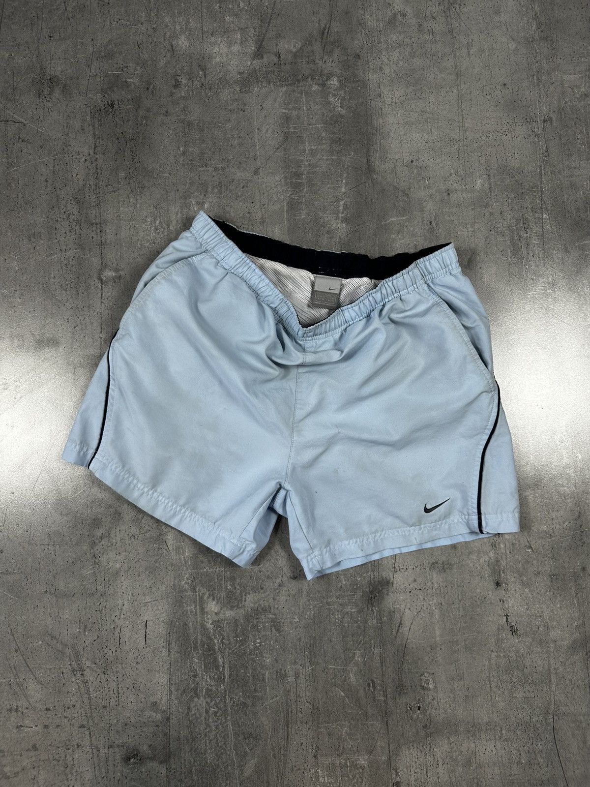 Other NIKE BLUE Nylon Swoosh Shorts Vintage Y2K Size US 30 / EU 46 - 1 Thumbnail