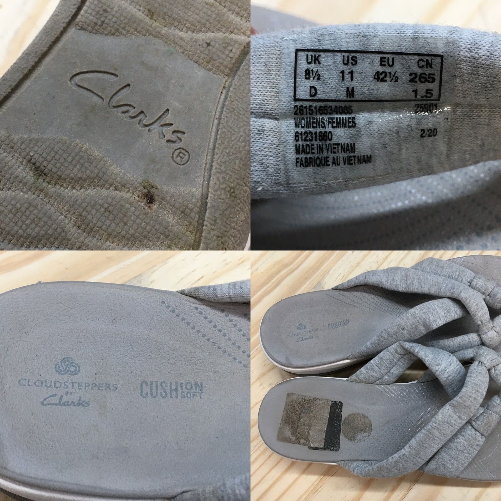 Clarks Clarks Top Womens Gray Sandals Arla Kaylie Slide Slip Comfort Low Size L / US 10 / IT 46 - 9 Thumbnail