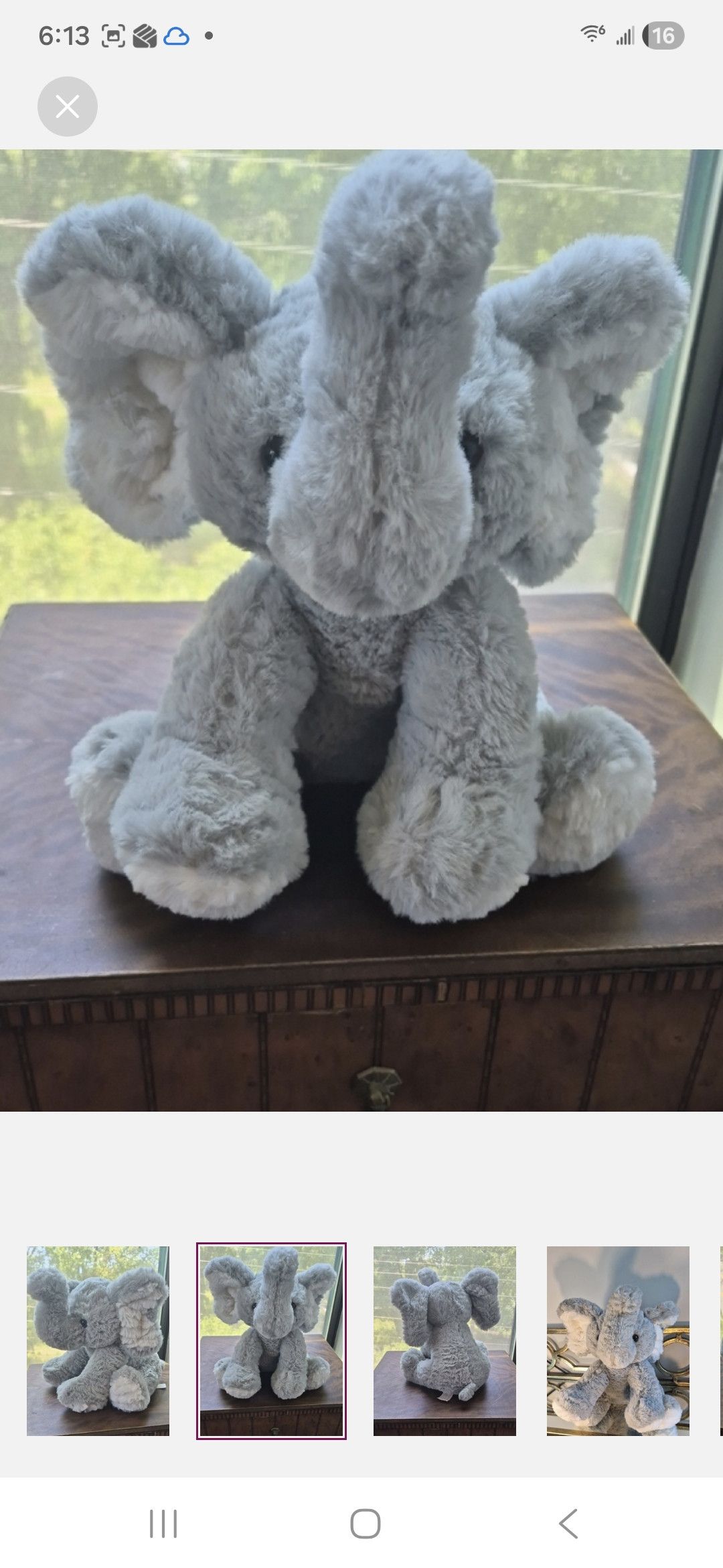 Other Elephant Dinky Plush by Bearington Collection Size ONE SIZE - 2 Thumbnail