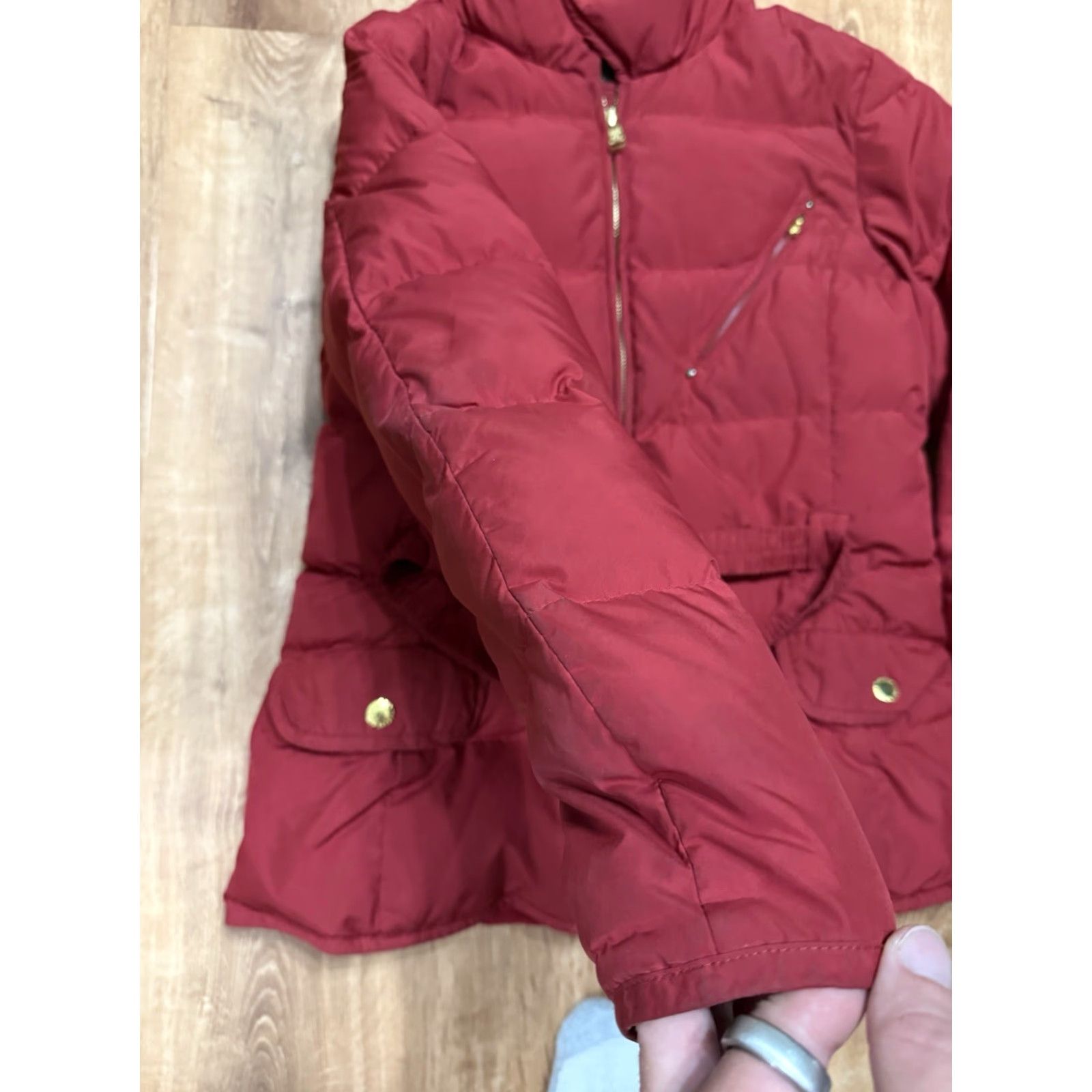 Ralph Lauren LAUREN Ralph Lauren Womens Red Hooded Zip Front Down Jacket Belt Medium Flaws Size M / US 6-8 / IT 42-44 - 6 Thumbnail