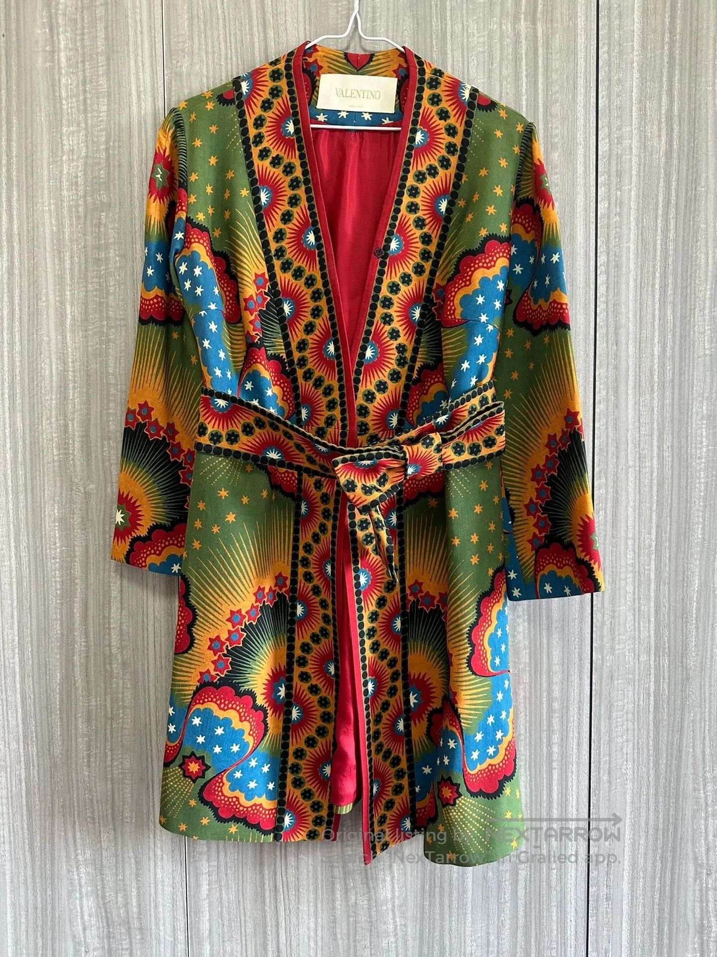 Valentino Valentino Printed Wool-Silk Dress With Bow. Size US M / EU 48-50 / 2 - 1 Thumbnail