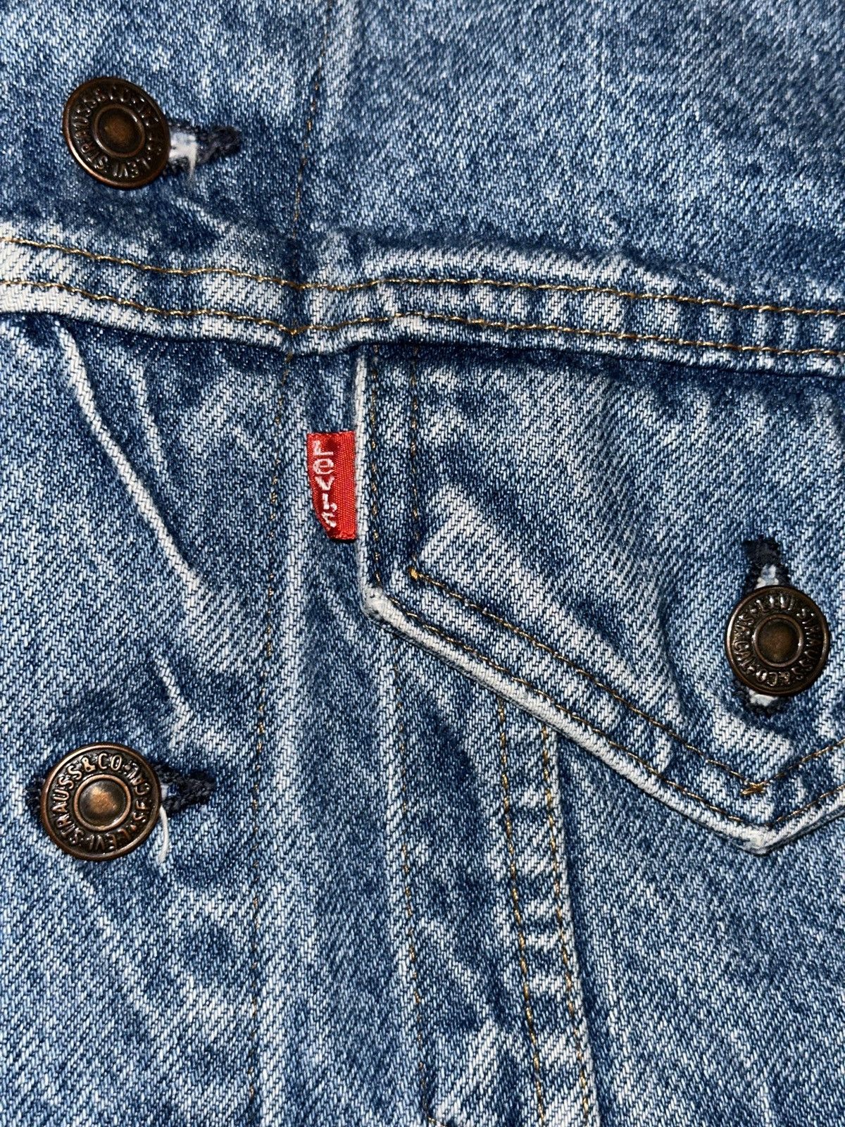 Levi's Vintage Clothing × Vintage Vtg 80s 90s Levi’s Strauss Faded Trucker Jean Jacket READ Size US S / EU 44-46 / 1 - 3 Thumbnail