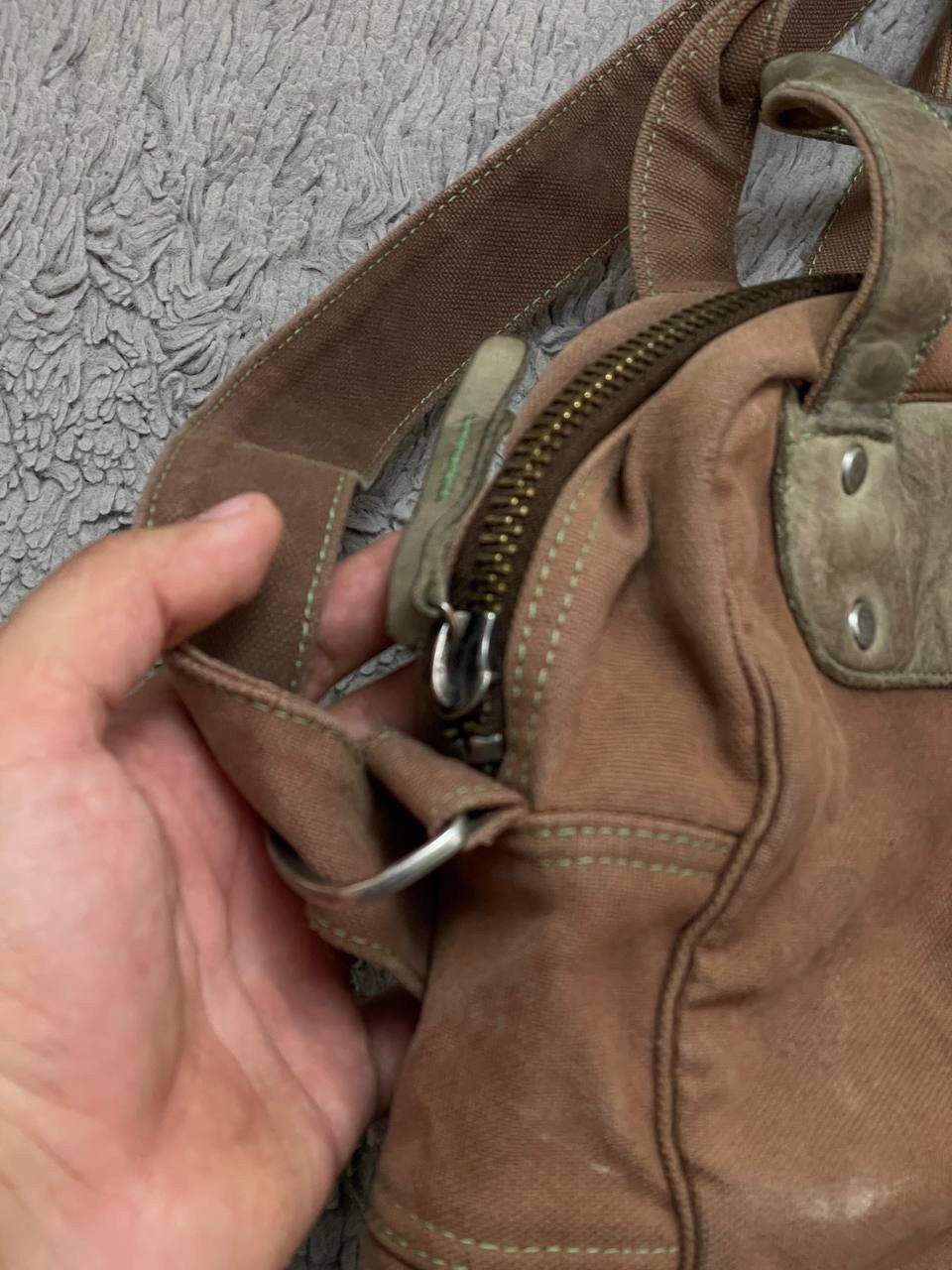 Nike × Vintage Nike Vintage 90’s Crossbody Bag Brown Faded Big Logo Y2k Size ONE SIZE - 3 Thumbnail