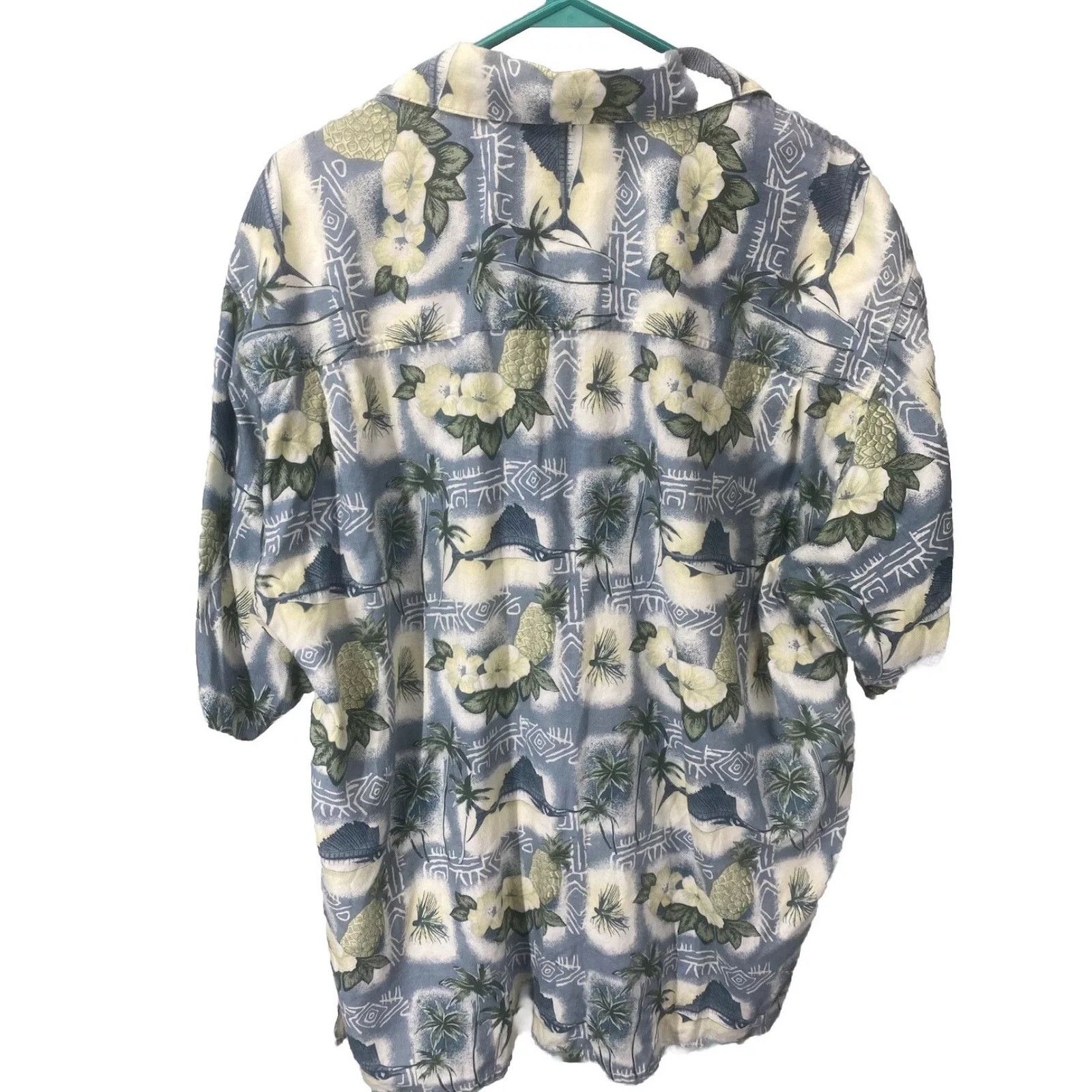 & Other Stories Summa Mens XL Button Up Hawaiian Shirt Marlin Island Floral Size US XL / EU 56 / 4 - 2 Thumbnail