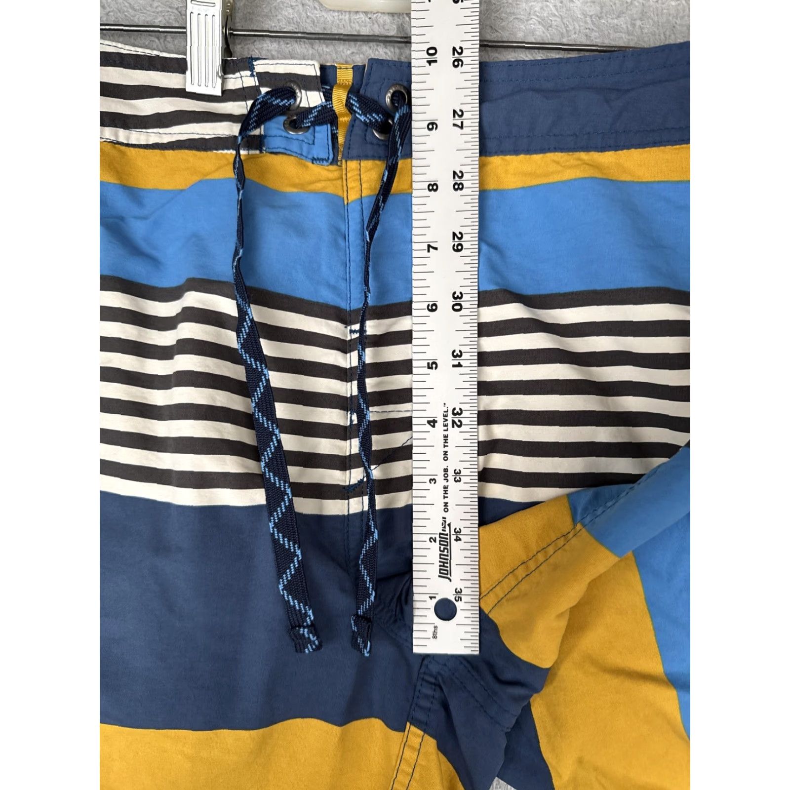 Patagonia Patagonia Mens Board Shorts 34 Blue Stripe Quick Dry Beach Twin Pocket Nylon 100% Quick Dry Surfing Mens Beach Shorts Size US 34 / EU 50 - 7 Thumbnail