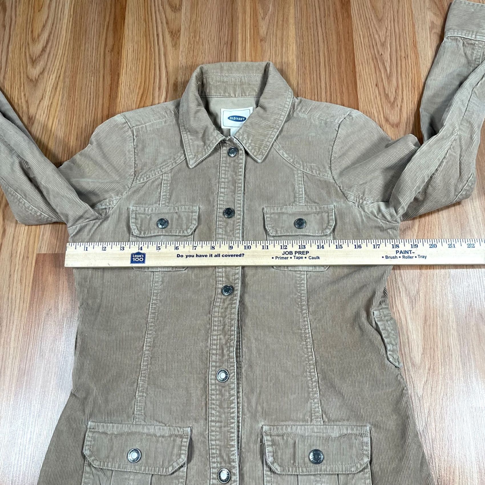 Old Navy VINTAGE Old Navy Jacket Coat Womens S Small Beige Corduroy Pearl Snap Button 100% Cotton Size S / US 4 / IT 40 - 5 Thumbnail