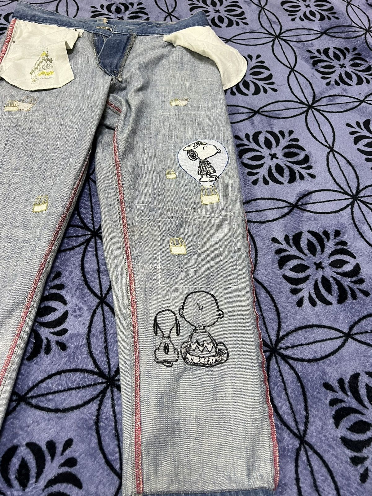 Peanuts × Vintage Peanuts Patchwork Jeans Size 30" / US 8 / IT 44 - 9 Thumbnail