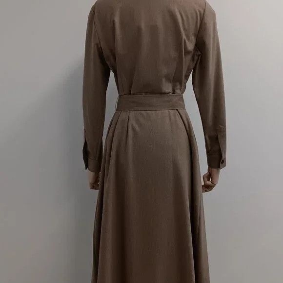 Lafayette 148 LAFAYETTE 148 Camel Merlange Flannel Shirt Dress - Size 4 Size S / US 4 / IT 40 - 10 Thumbnail