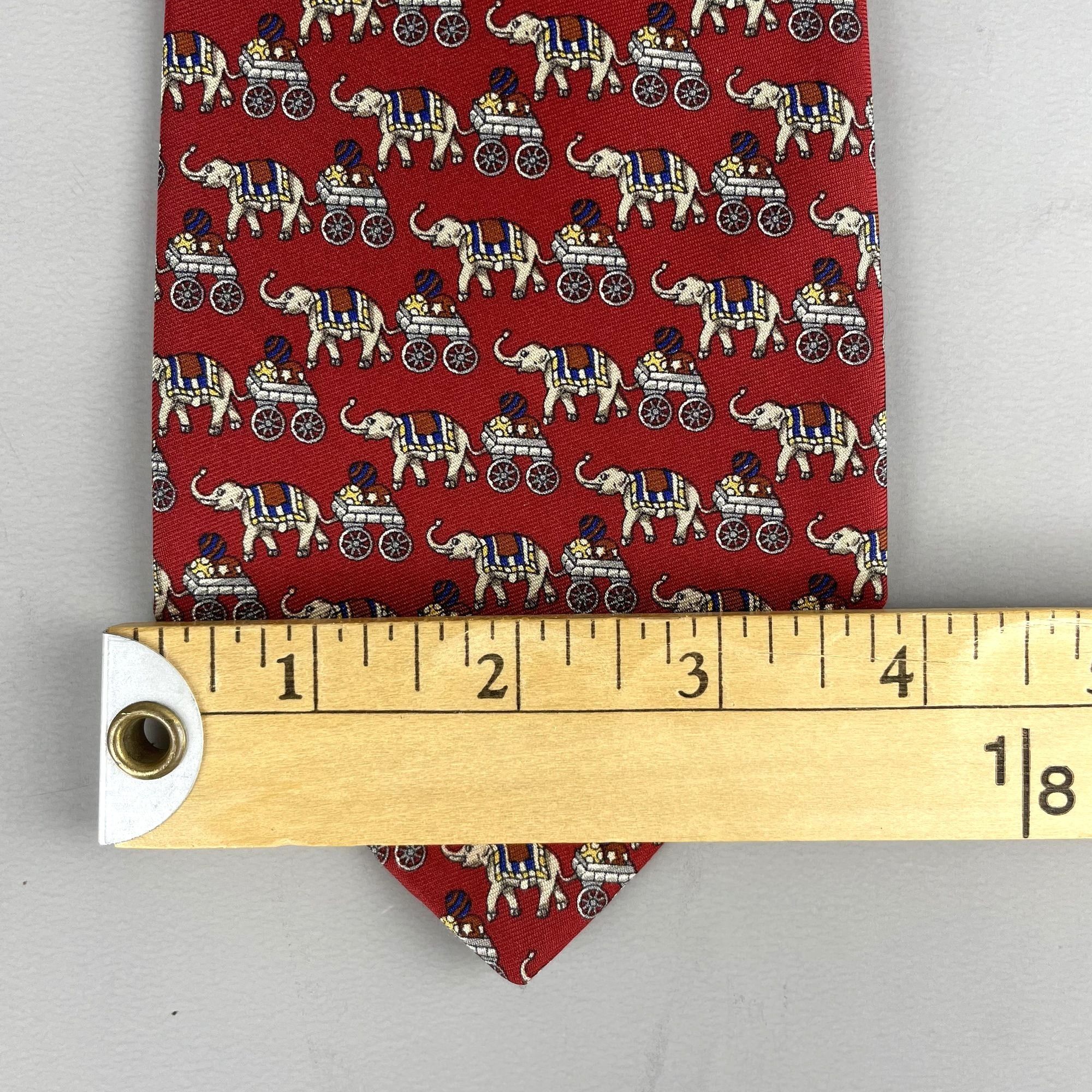 Brooks Brothers Brooks Basics Brooks Bros Red Silk Tie Repeating Elephant Pr Size ONE SIZE - 7 Thumbnail