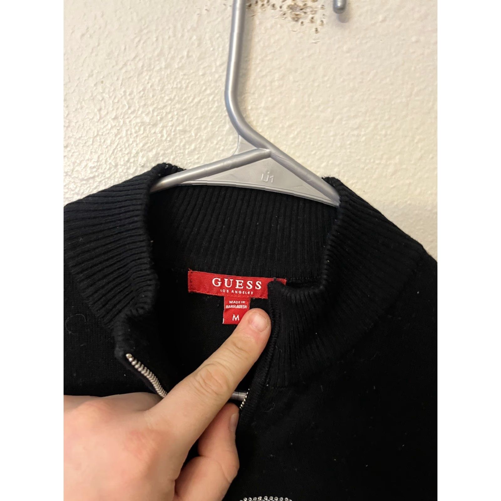 Guess GUESS Full Zip Mock Neck Shirt Women M Black Slim Size M / US 6-8 / IT 42-44 - 3 Thumbnail