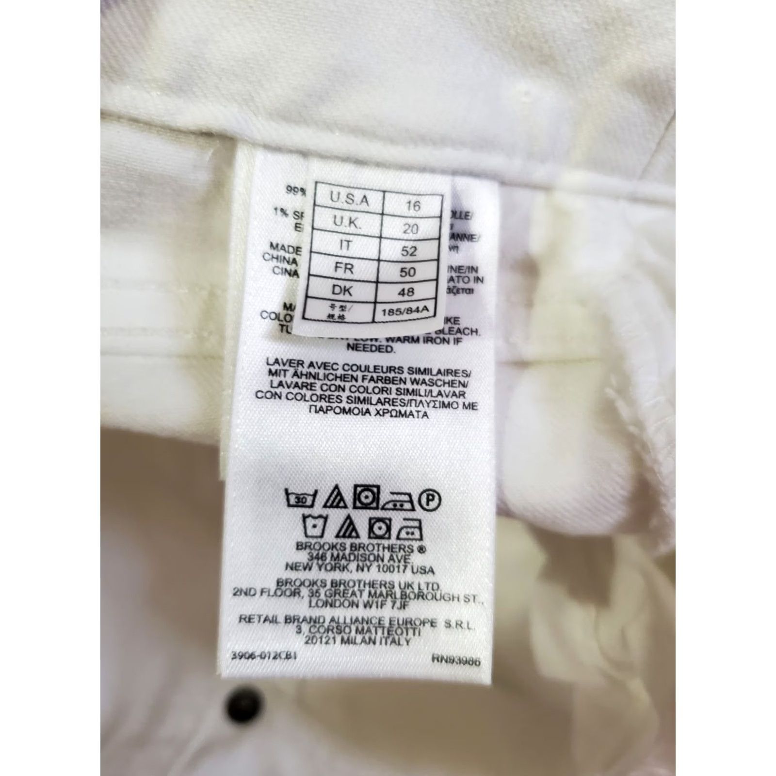 Brooks Brothers Brooks Brothers Pants Women's Size 16 White Chino Cotton Spandex Flat Front High Rise Straight Leg 25 in Inseam Size 38" / US 16 / IT 52 - 4 Thumbnail